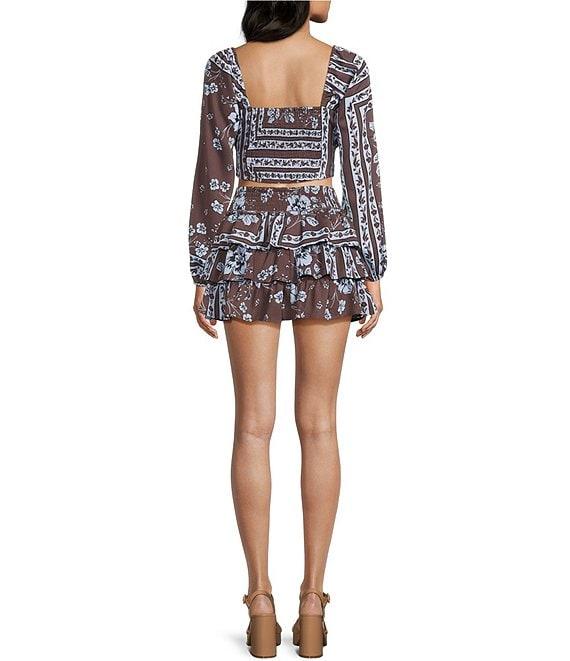 GB Sweetheart Neck Floral Printed Coordinating Blouse Product Image