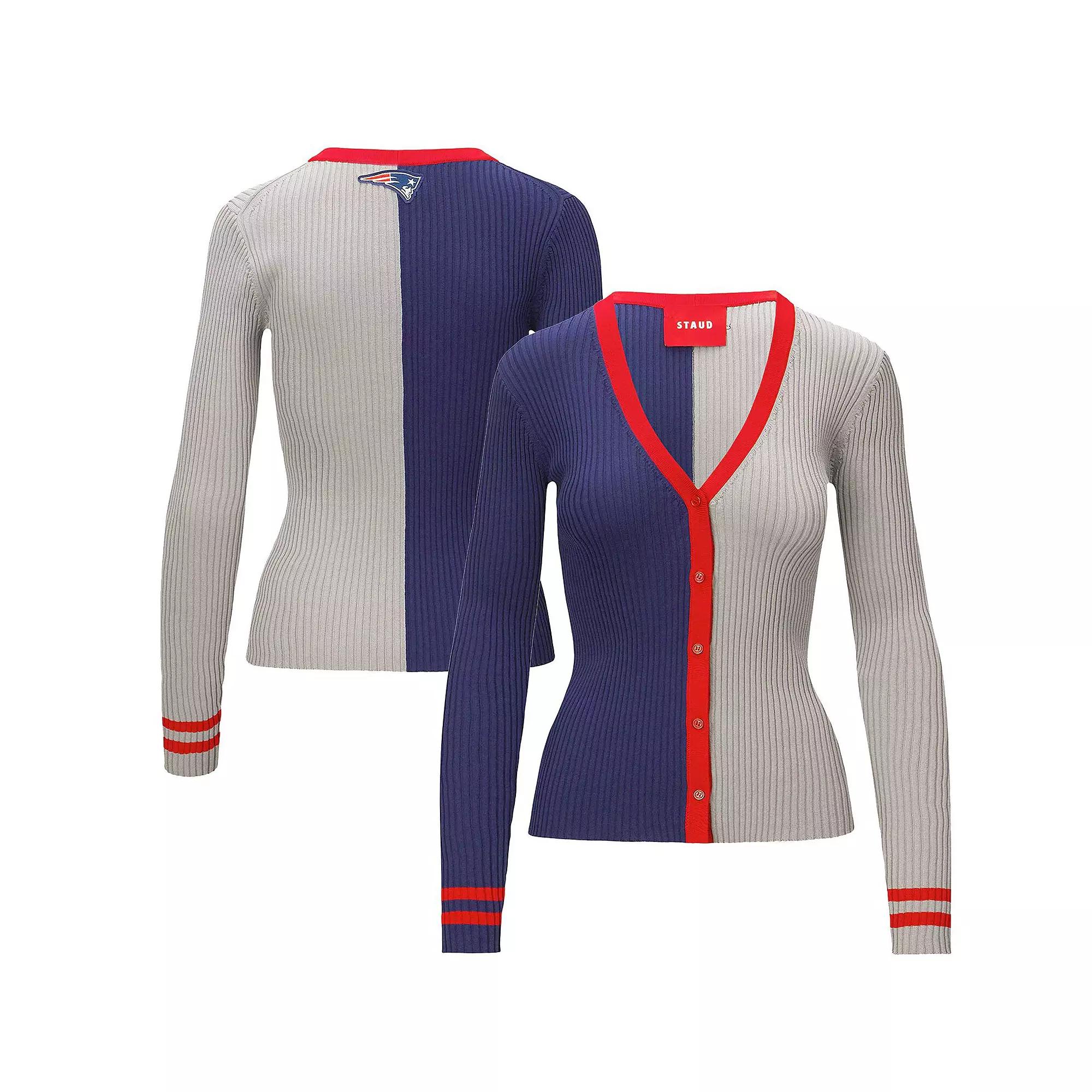 Women's STAUD Navy/Gray New England Patriots Cargo Sweater, Size: XL, Blue Product Image