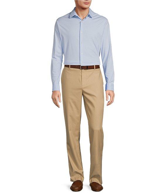 Hart Schaffner Marx State Street Essentials Long Sleeve Solid Albini Knit 4Flex Coatfront Shirt Product Image