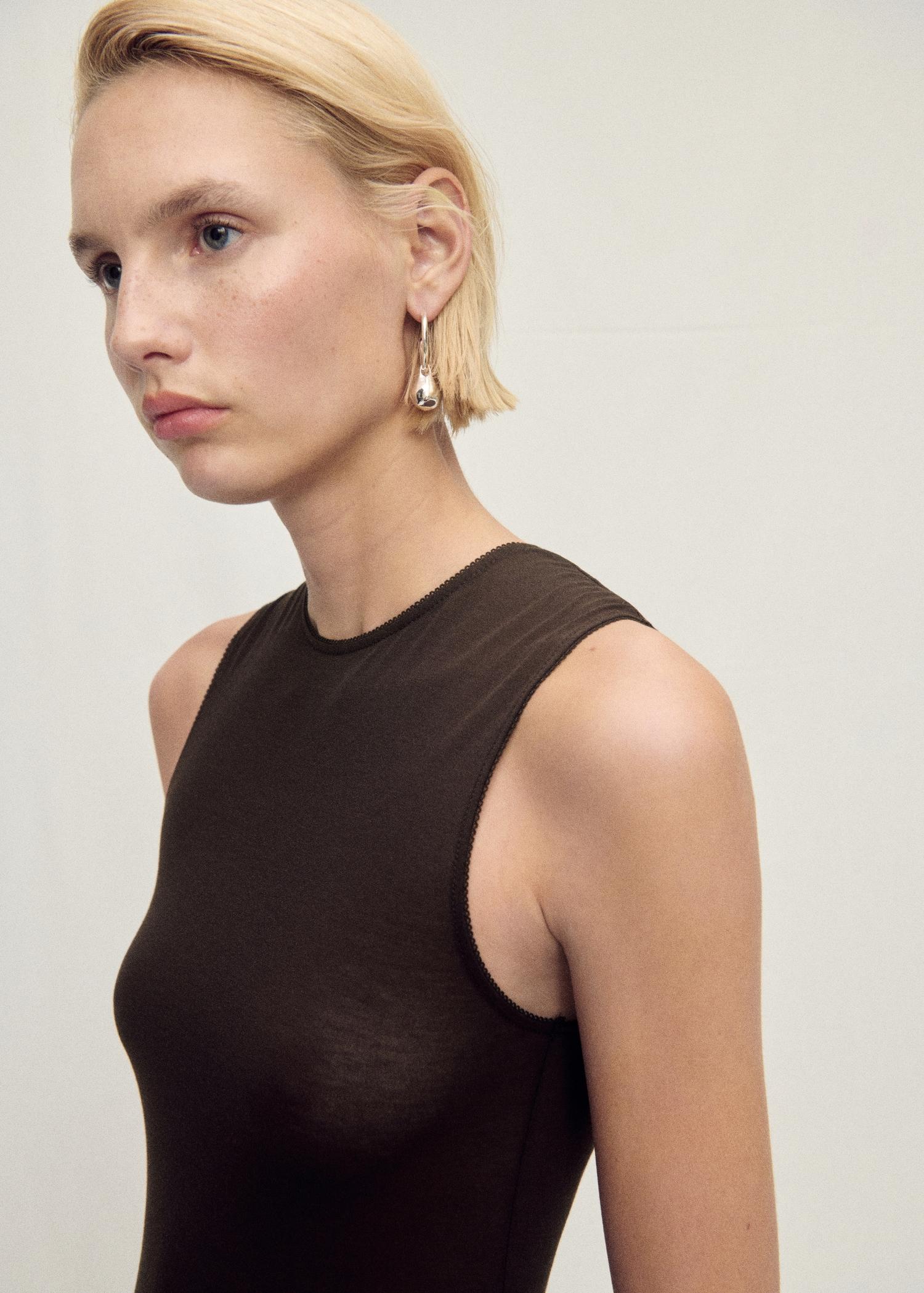 Semi-transparent dress with puffed hem - Women | MANGO USA Product Image