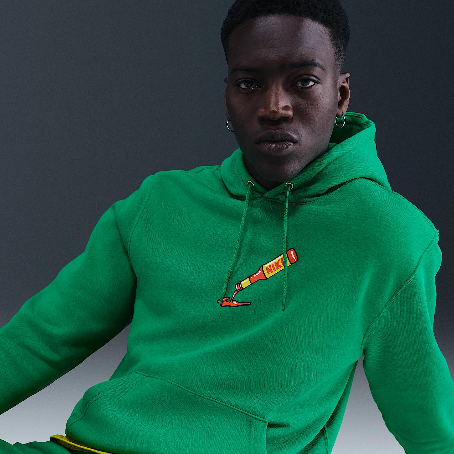 Mens Nike Sportswear Club Sole Food Pullover Fleece Hoodie | IB4144-324 Product Image