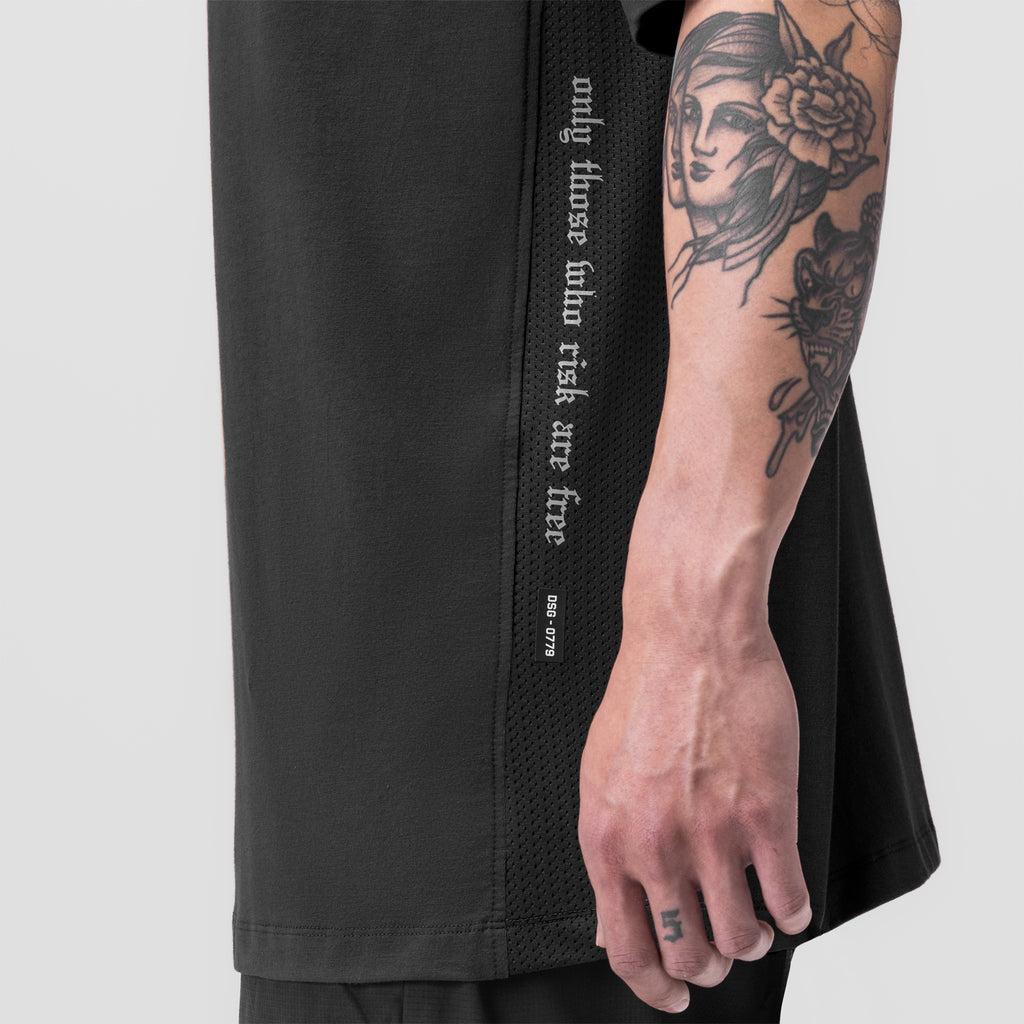 0779. Supima® Mesh Panel Oversized Tee - Dusk Black Product Image