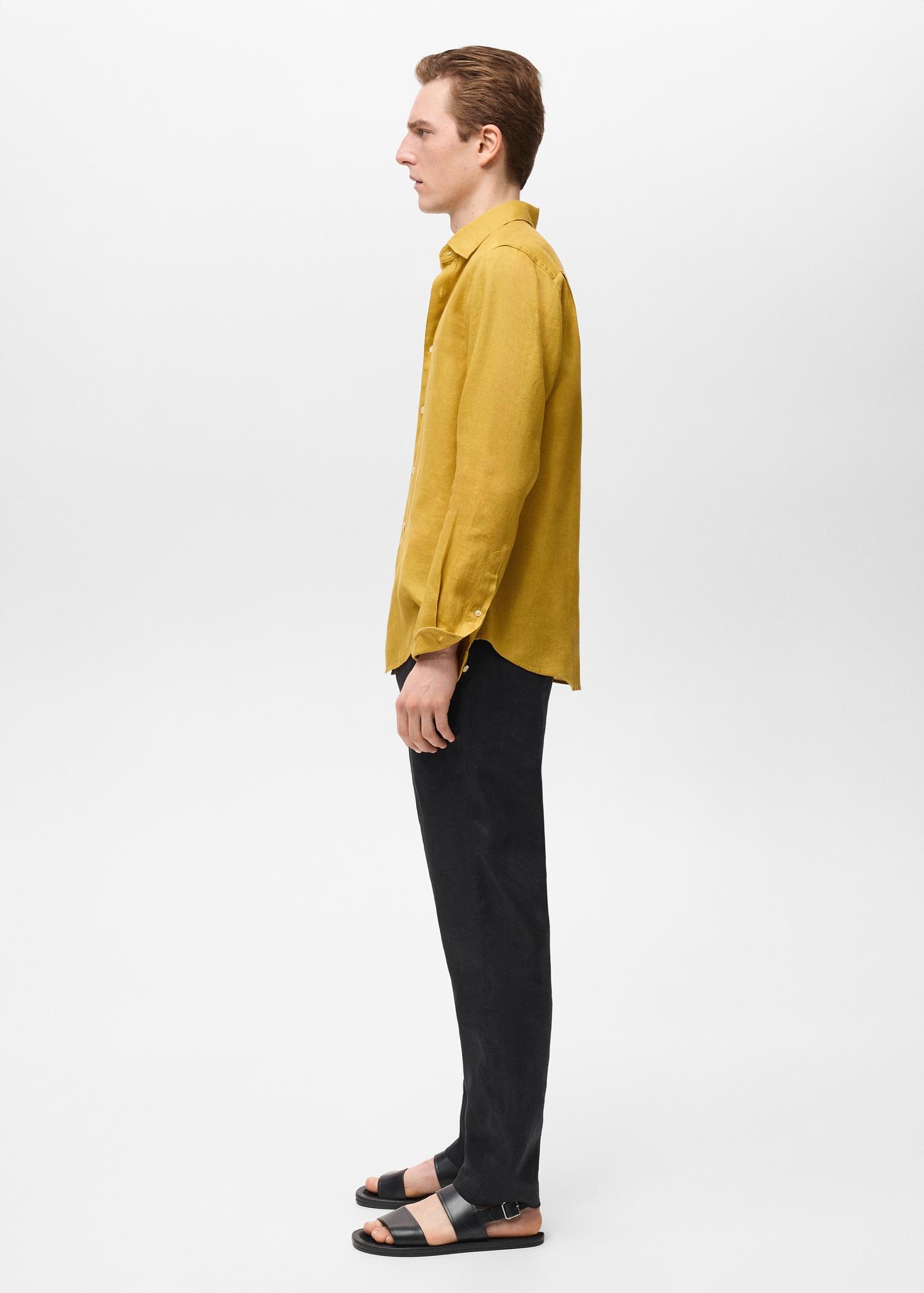 Linen 100% shirt - Men | MANGO USA Product Image