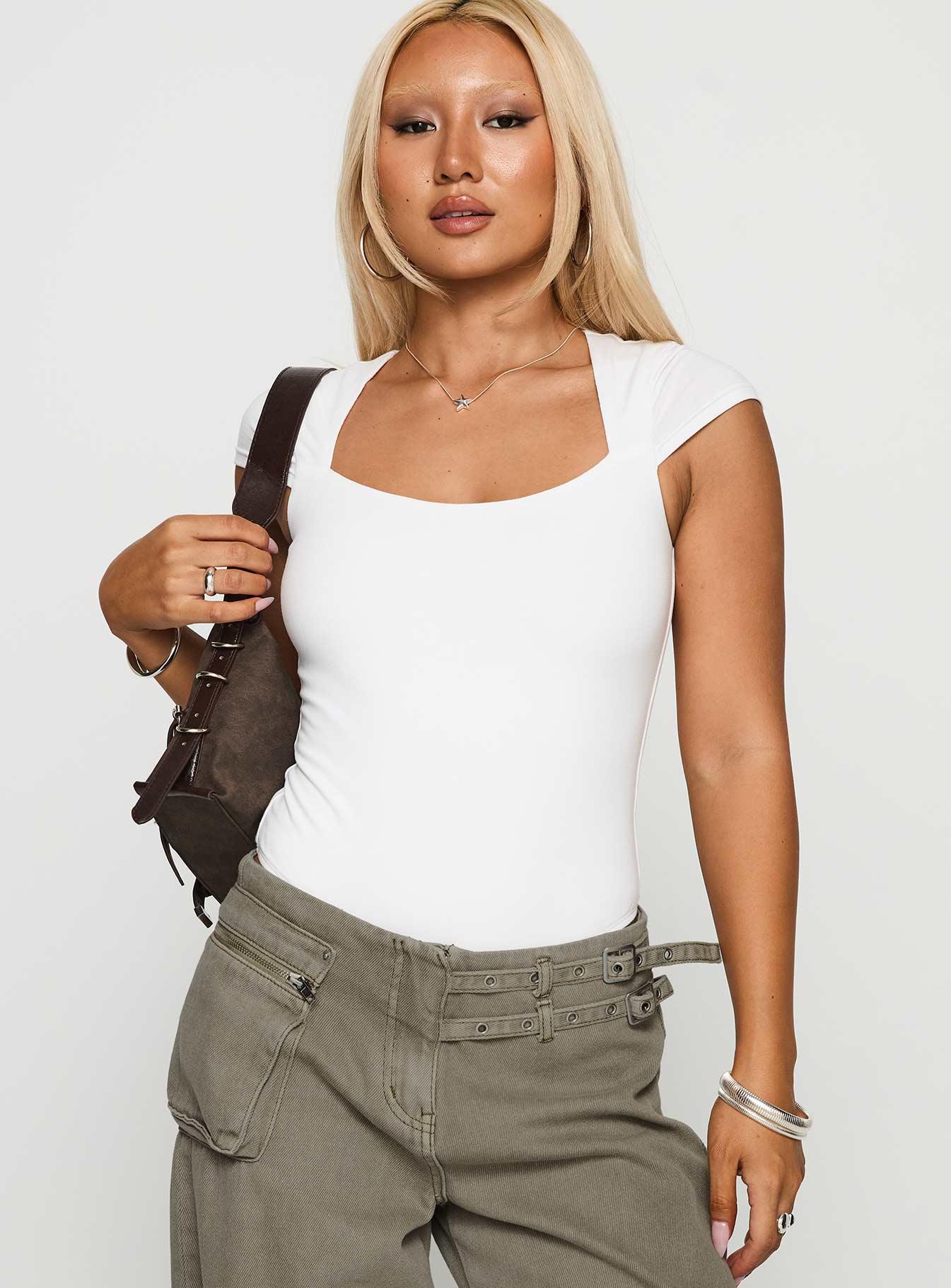 Want You Forever Bodysuit White Product Image