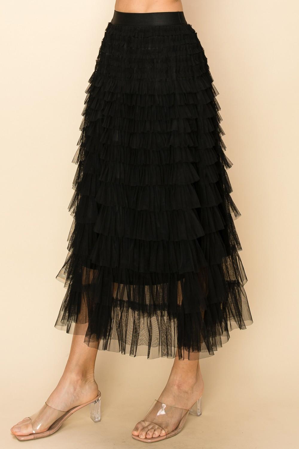 RUFFLE MAXI SKIRT Product Image