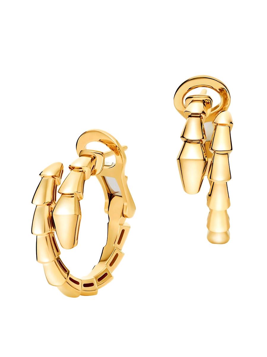 Womens Serpenti Viper 18K Gold Hoop Earrings Product Image
