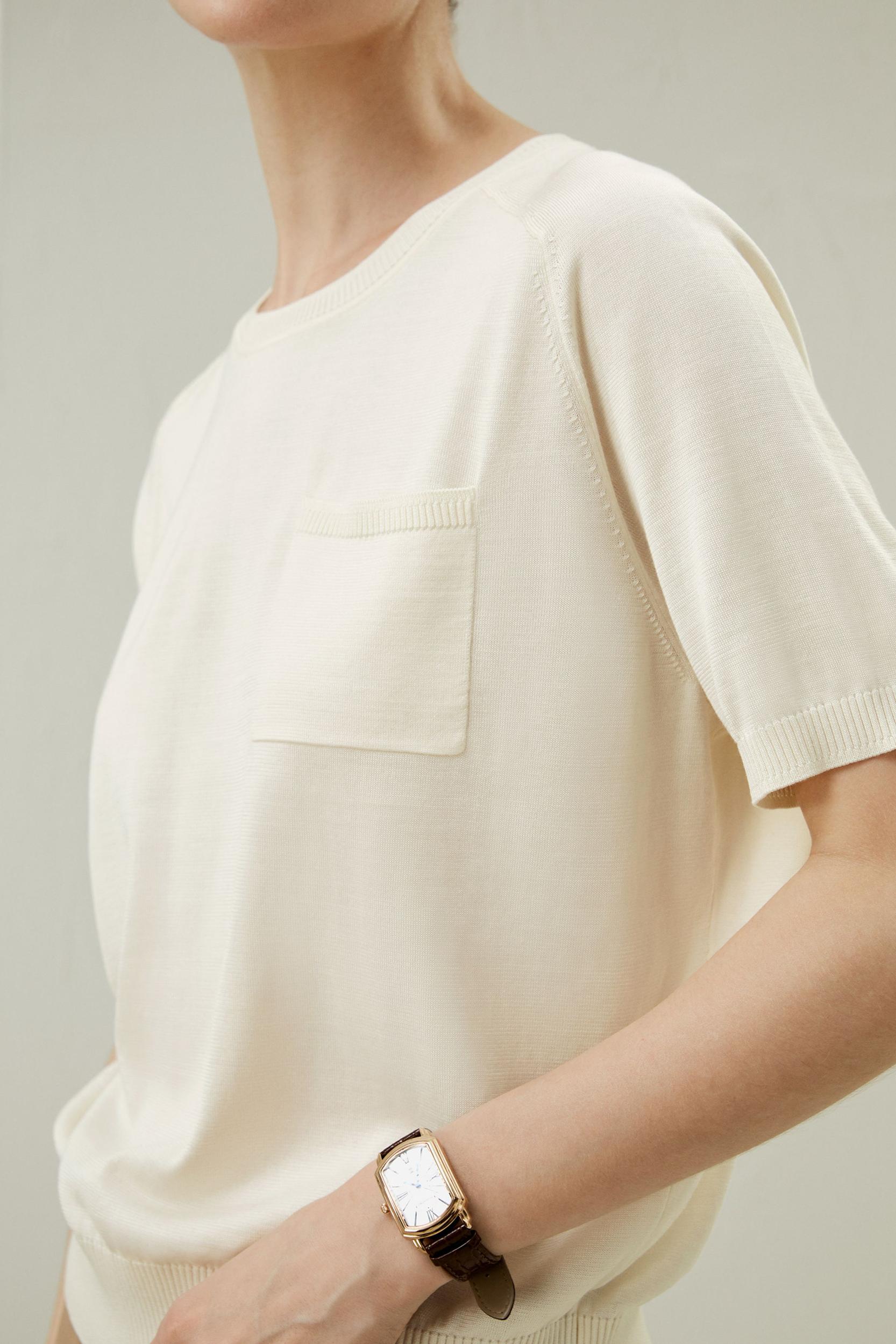 Basic Silk Crewneck T-shirt Product Image