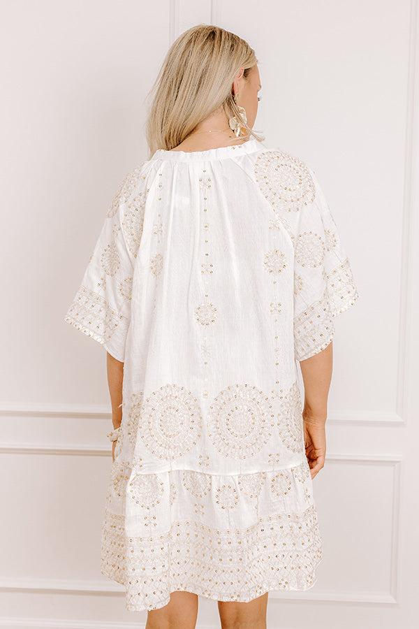 Oceanfront Villa Sequin Embroidered Mini Dress Product Image