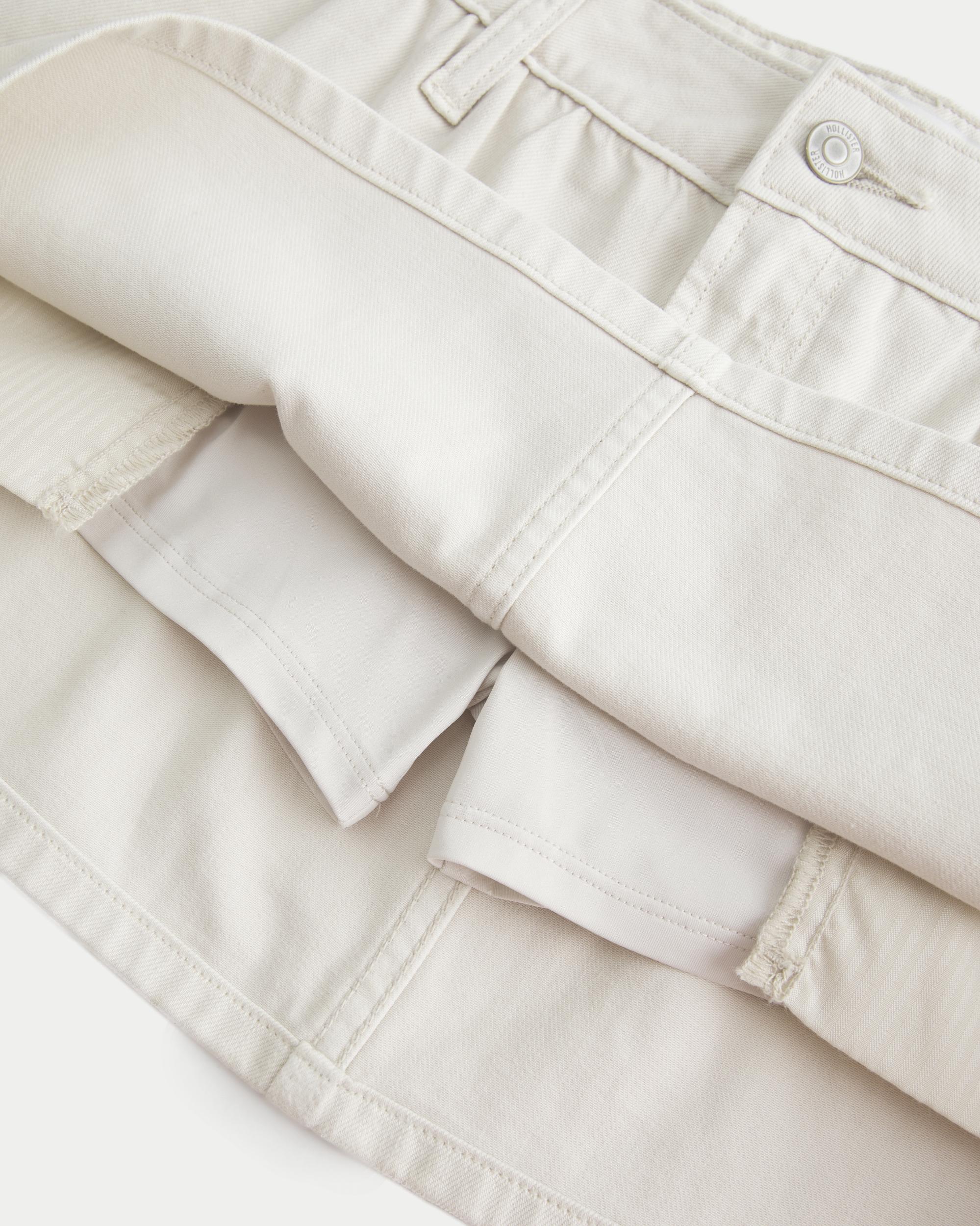 Low-Rise Denim Mini Skort Product Image