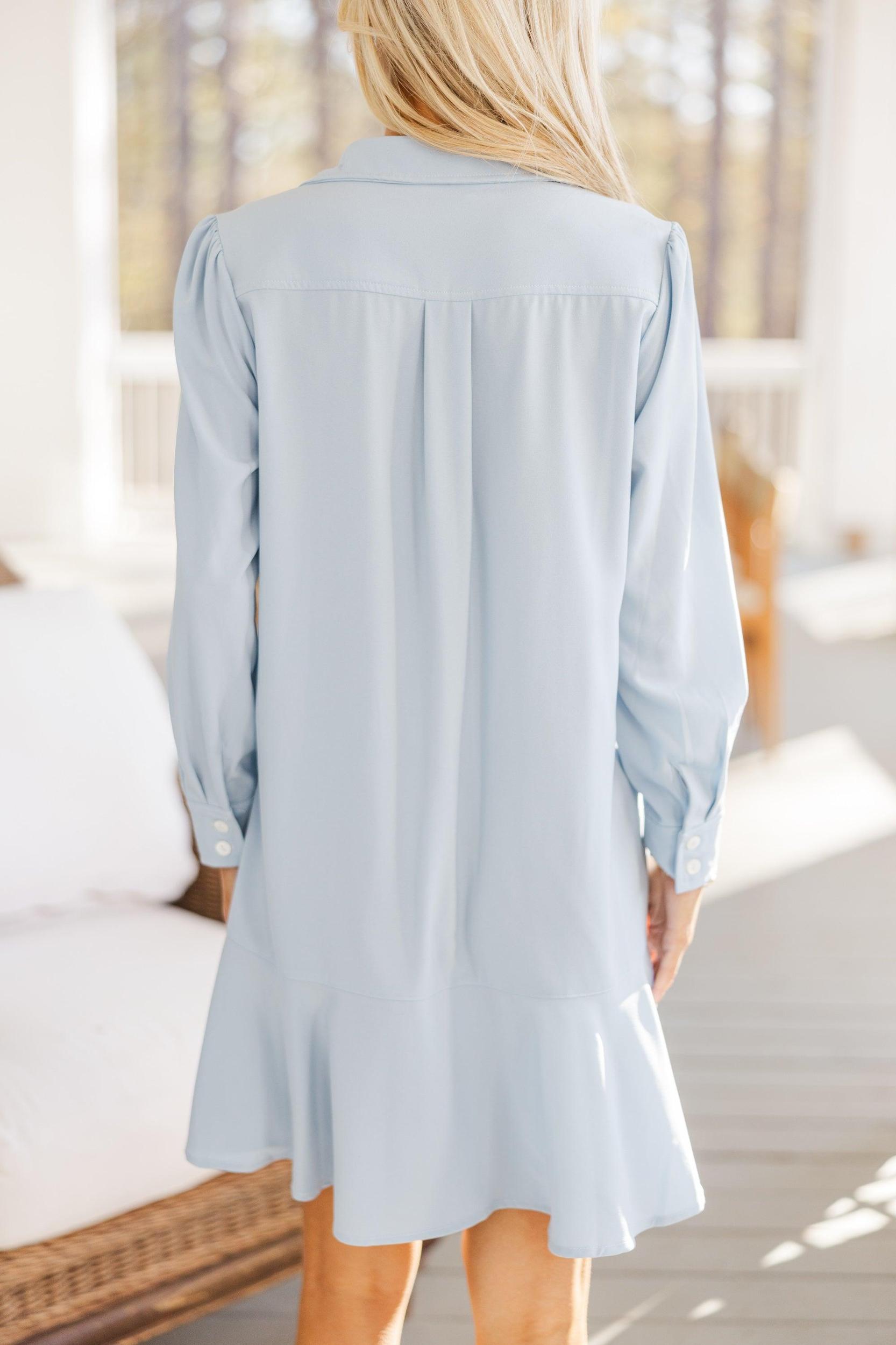 Share Your Story Light Blue Shirt Dress Female Product Image