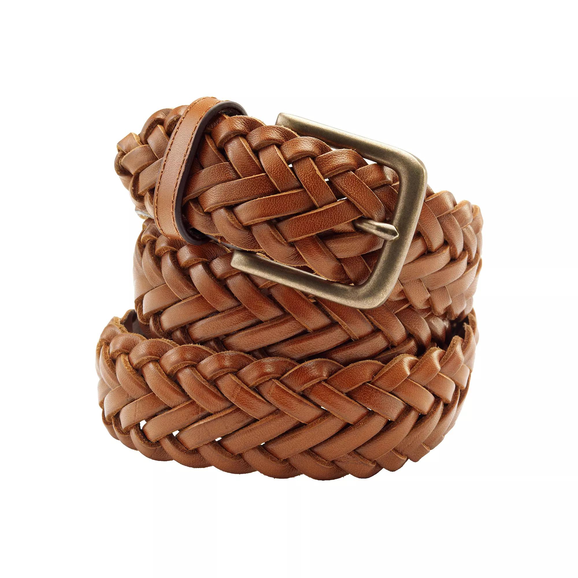 Men's Lands' End Leather Braid Belt,  Product Image