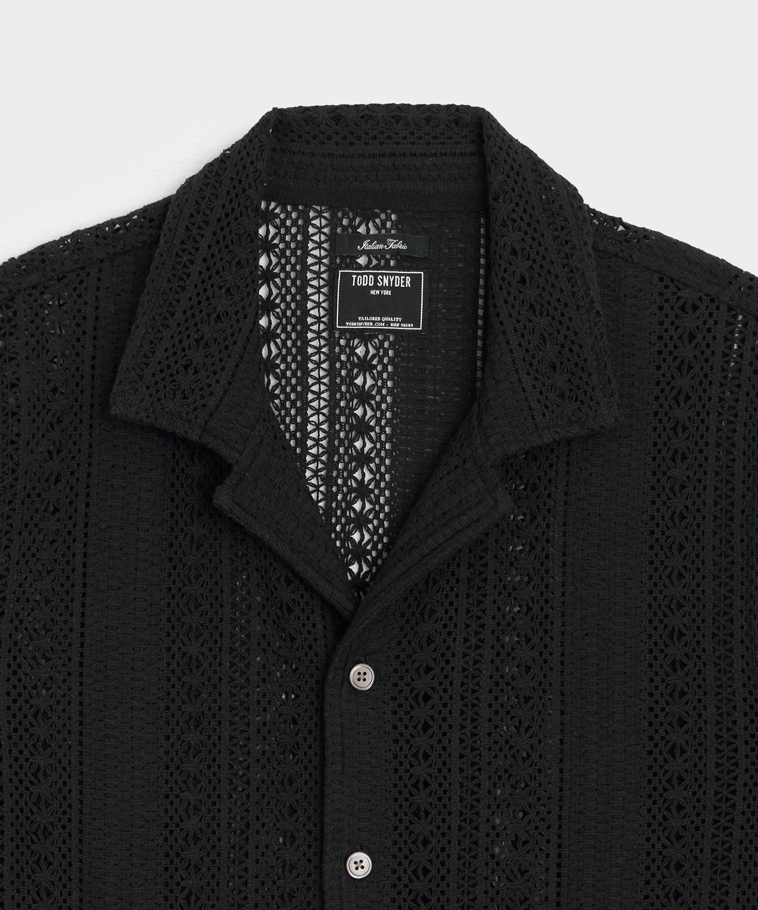 Relaxed Open-Knit Embroidered Cabana Polo Product Image