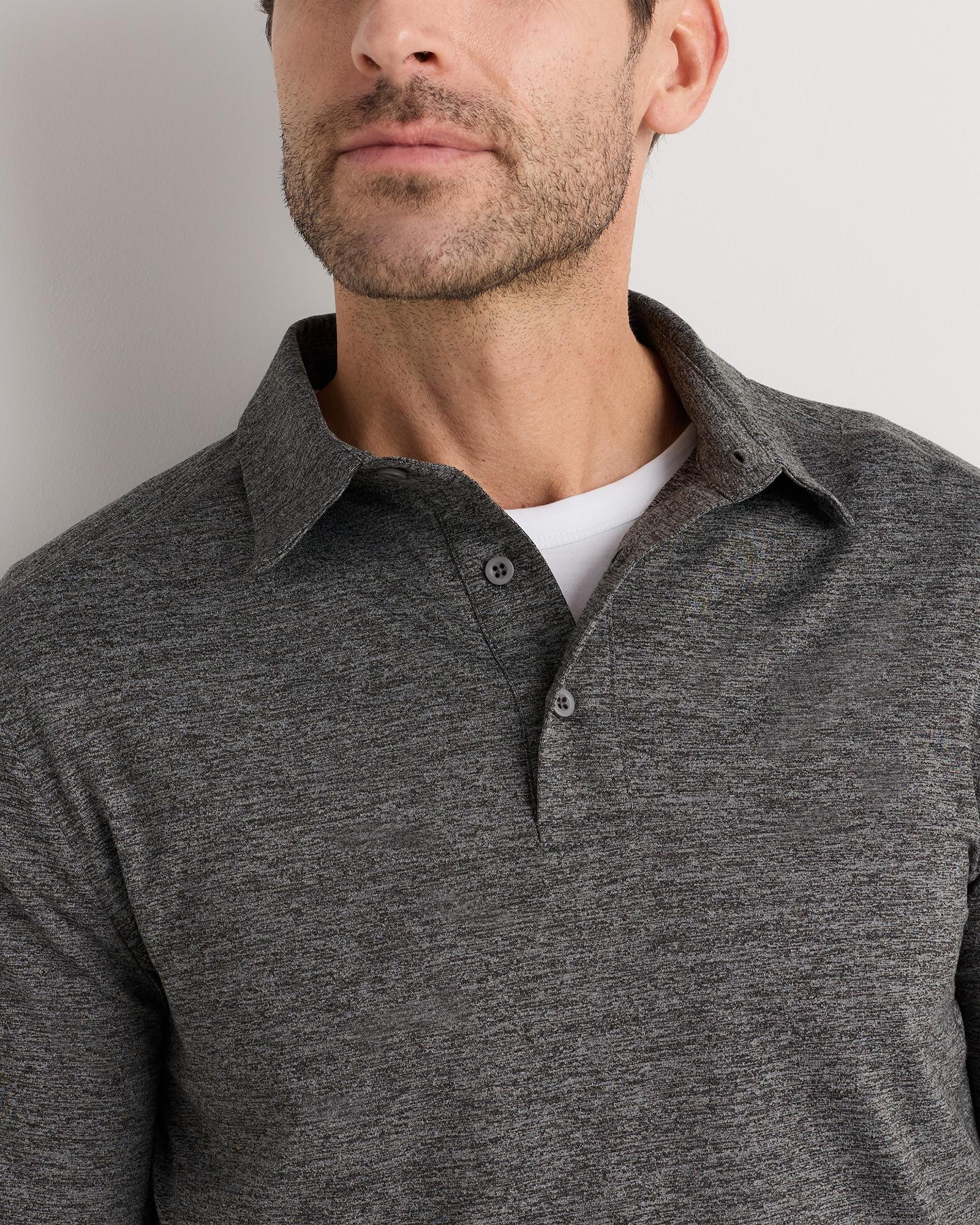 Quince | Men's Flowknit Breeze Performance Long Sleeve Polo Recycled Polyester Product Image
