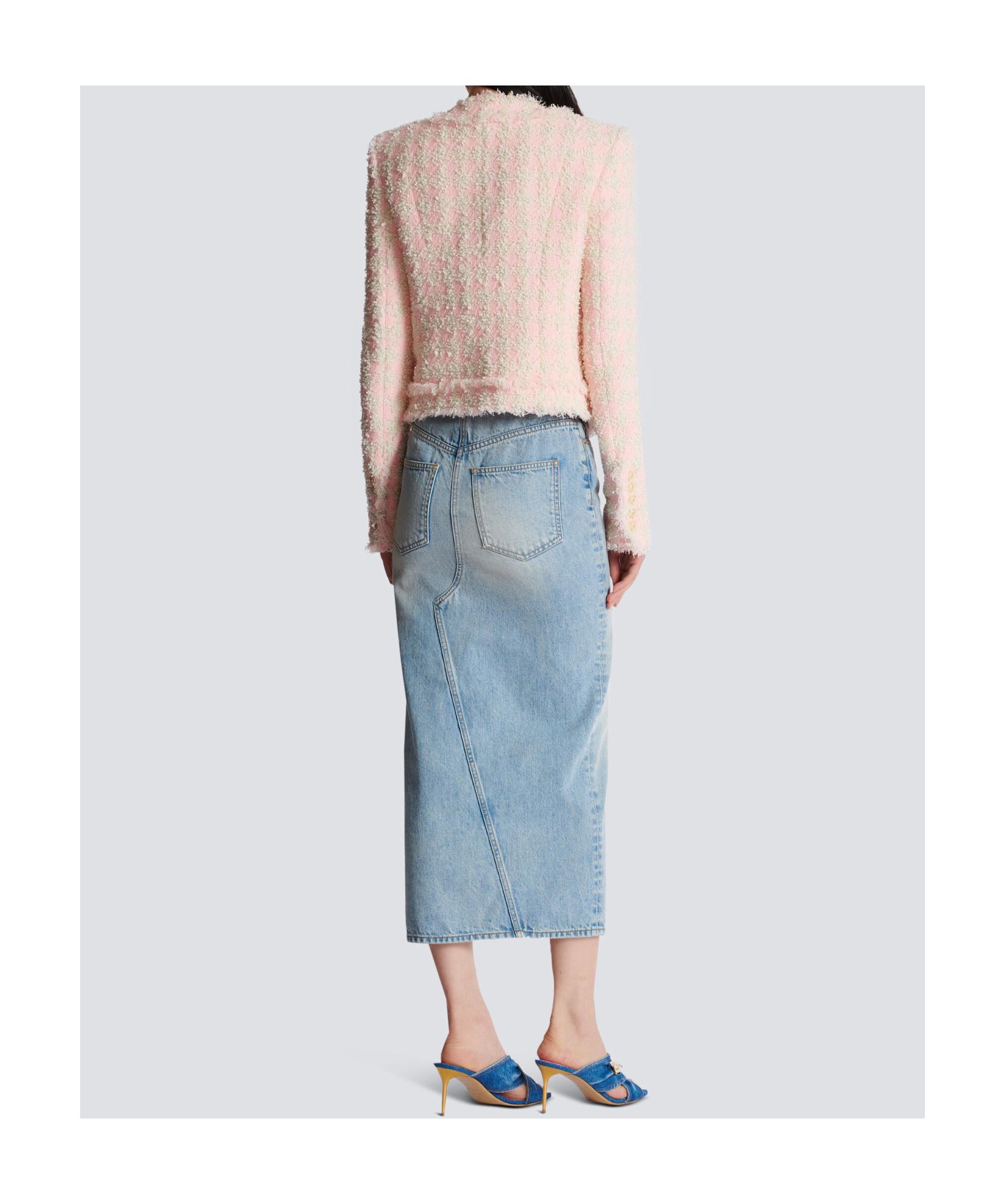 BALMAIN 5-button Textured Tweed Jacket In Neutral Product Image