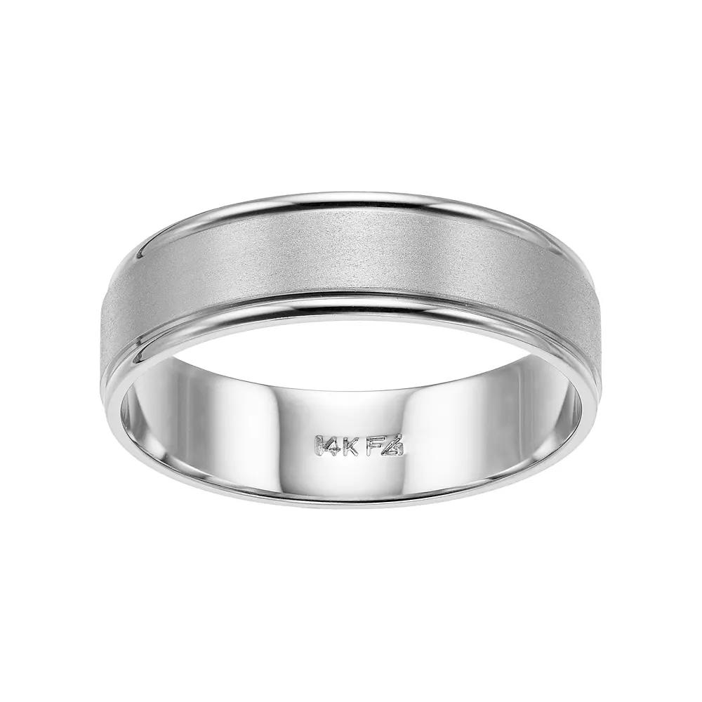 Men's AXL 14k White Gold Wedding Band, Size: 8.50, 14k Whgold Product Image