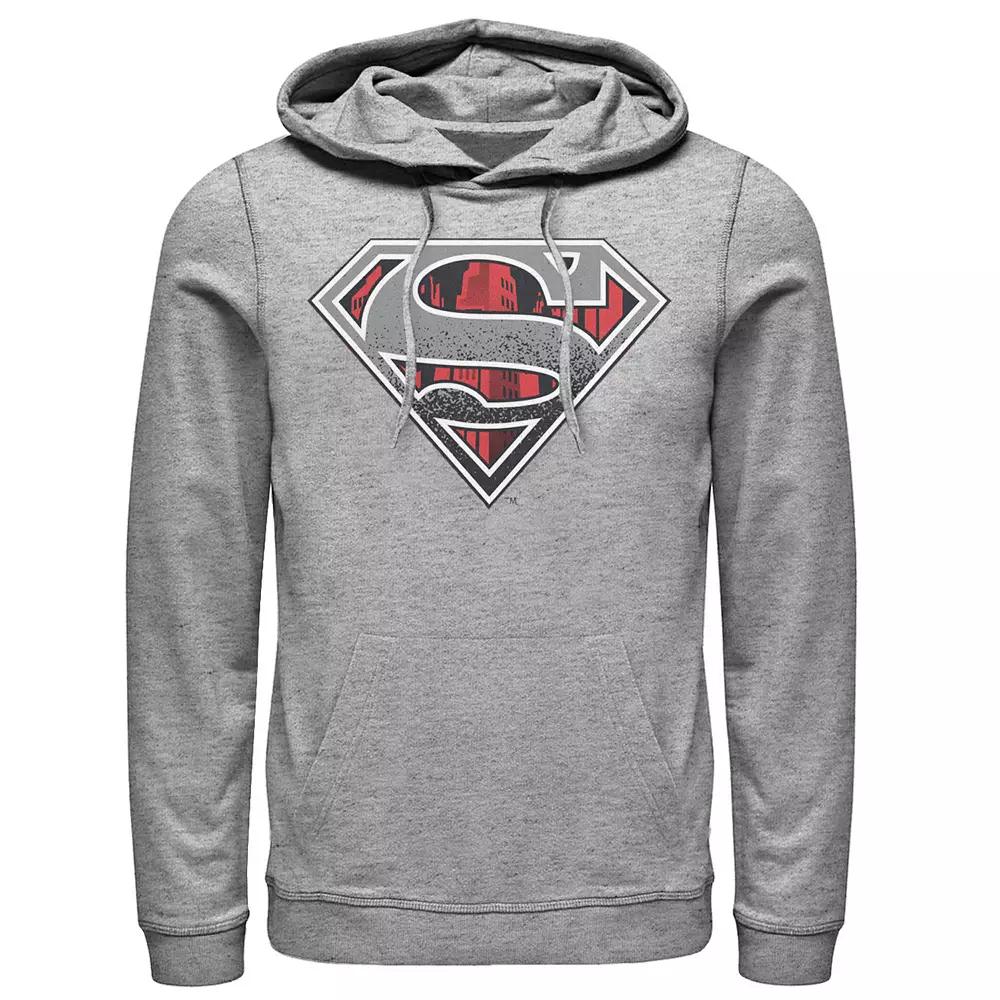 Men's DC Comics Superman Skyline Chest Logo Hoodie, Size: XXL, Athletic Grey Product Image