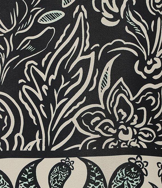 Chelsea & Violet Coordinating Carter Printed Satin Full Front Button Blouse Product Image