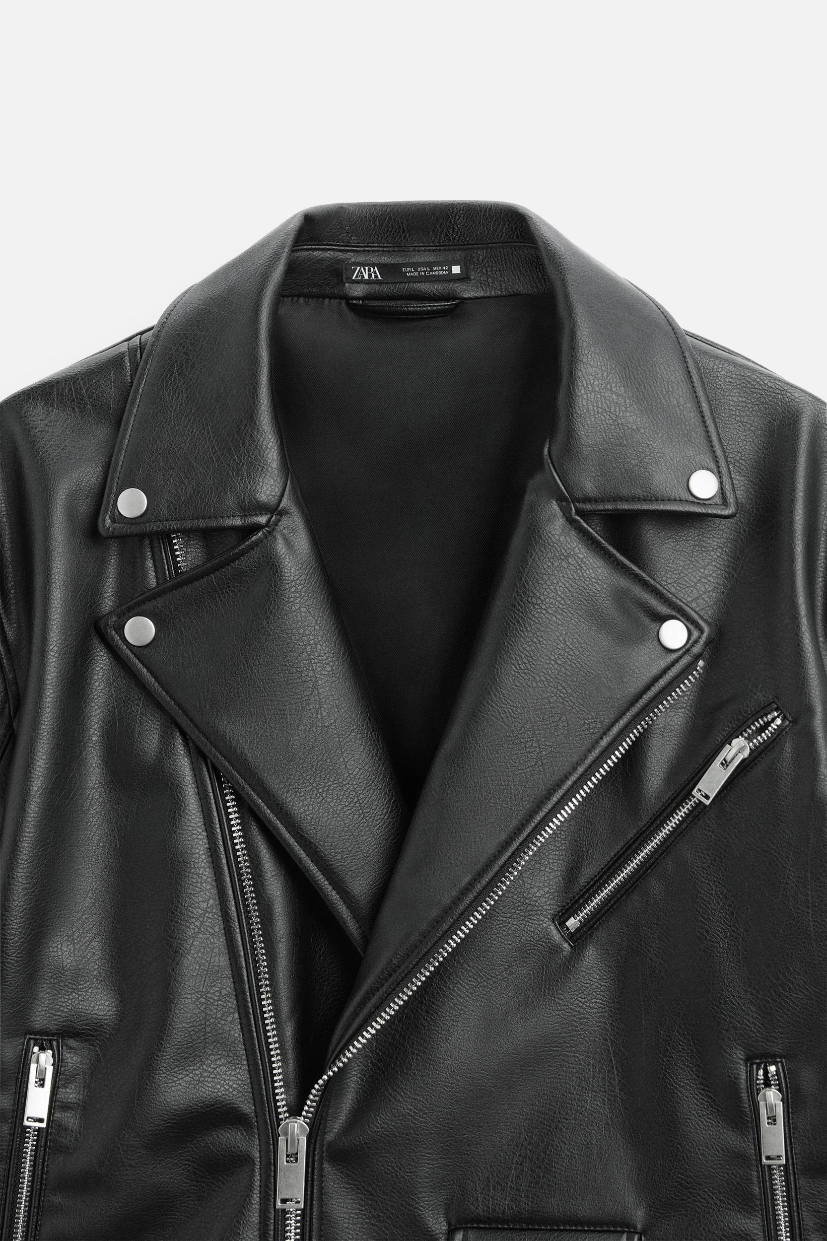 FAUX LEATHER BIKER JACKET Product Image