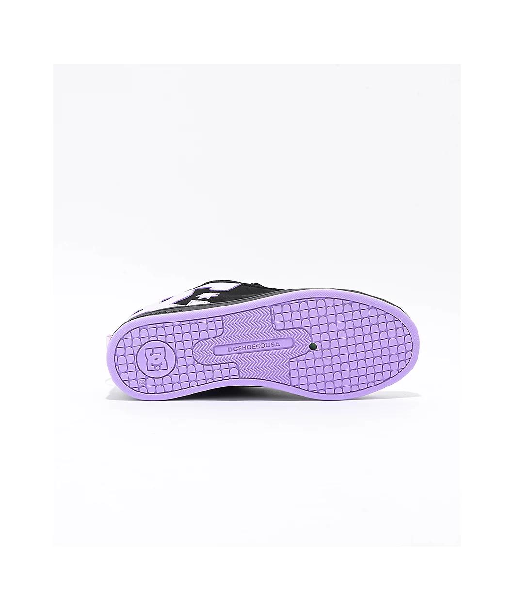DC Court Graffik Black & Lilac Skate Shoes Product Image