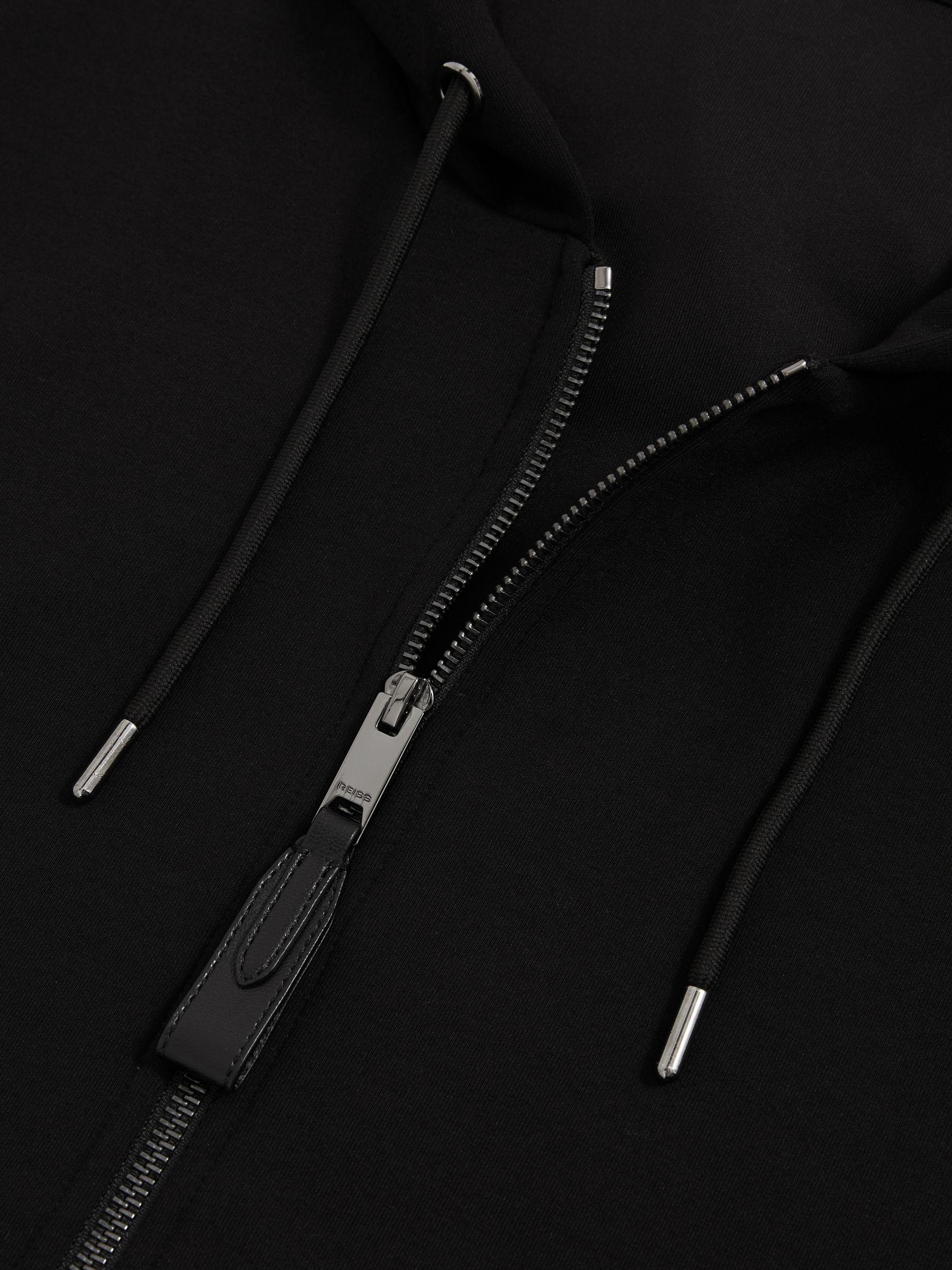Interlock Zip-Through Hoodie in Black Product Image