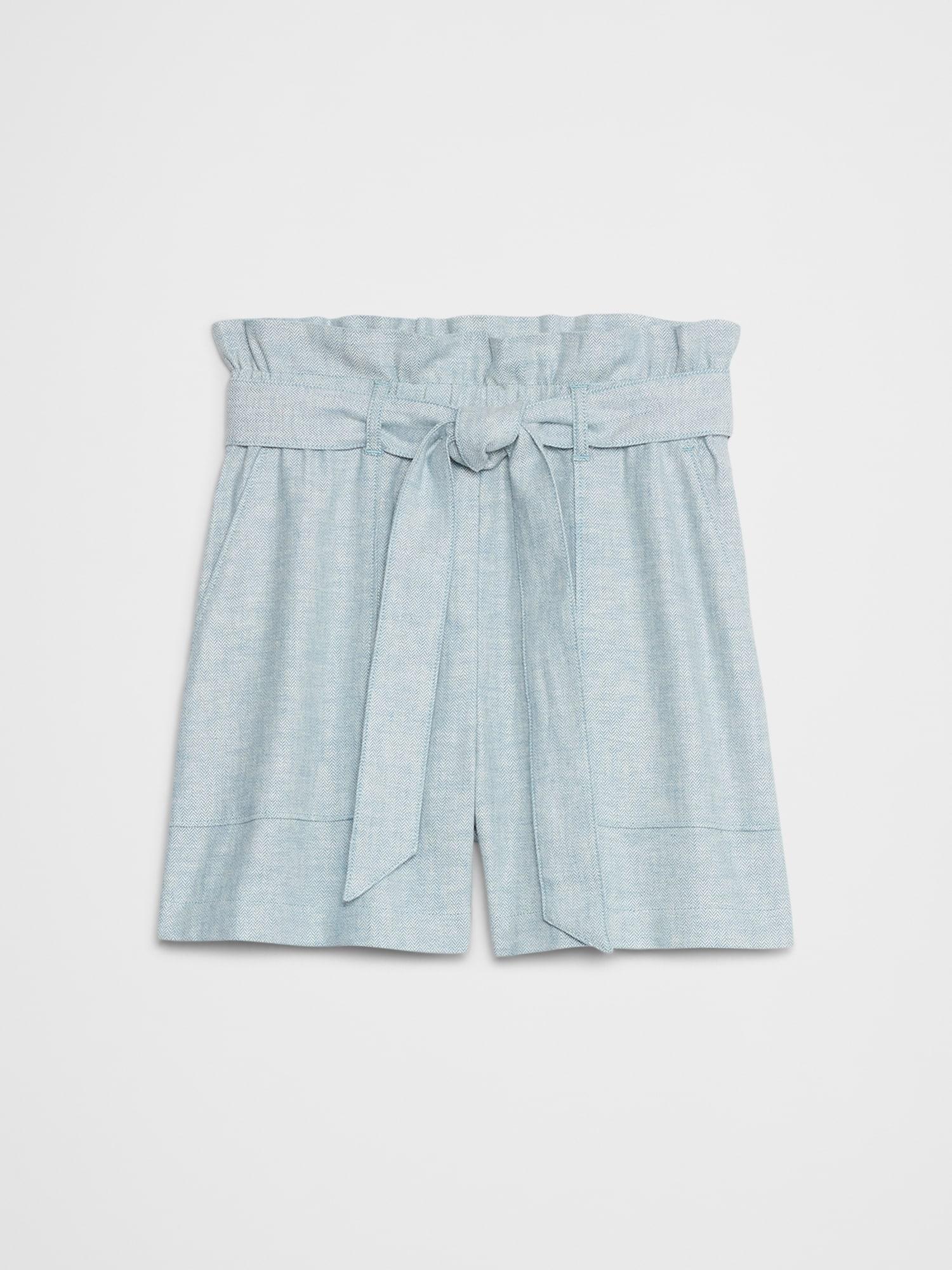 Linen-Blend Tie-Waist Short Product Image