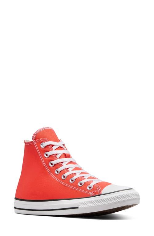Converse Chuck Taylor® All Star® High Top Sneaker in Vermillion Red at Nordstrom, Size 9.5 Women's Product Image