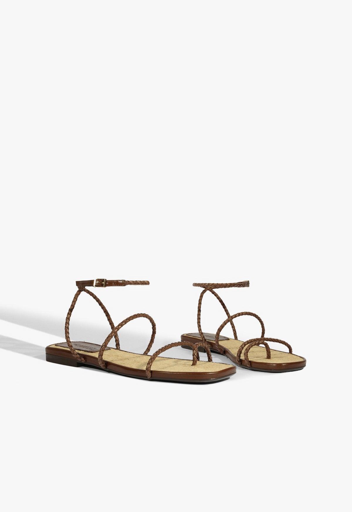 Kaya Orange Leather Flat Sandal Product Image