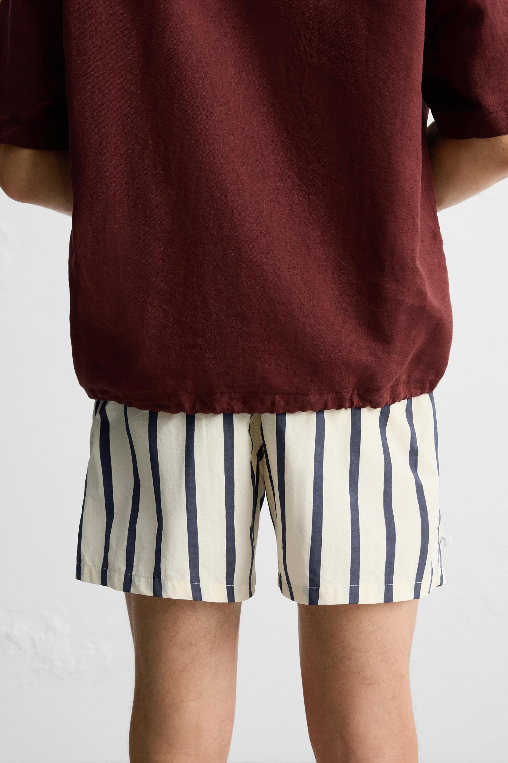 STRIPED MID-LENGTH SWIMSUIT Product Image