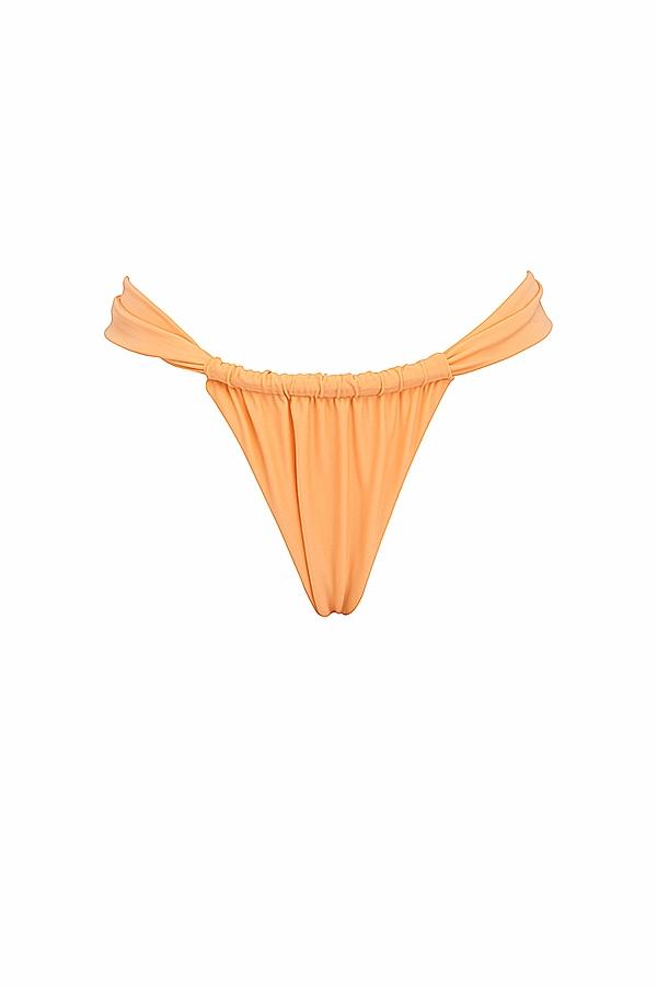 Athens  light orange gathered high leg bikini bottom Product Image