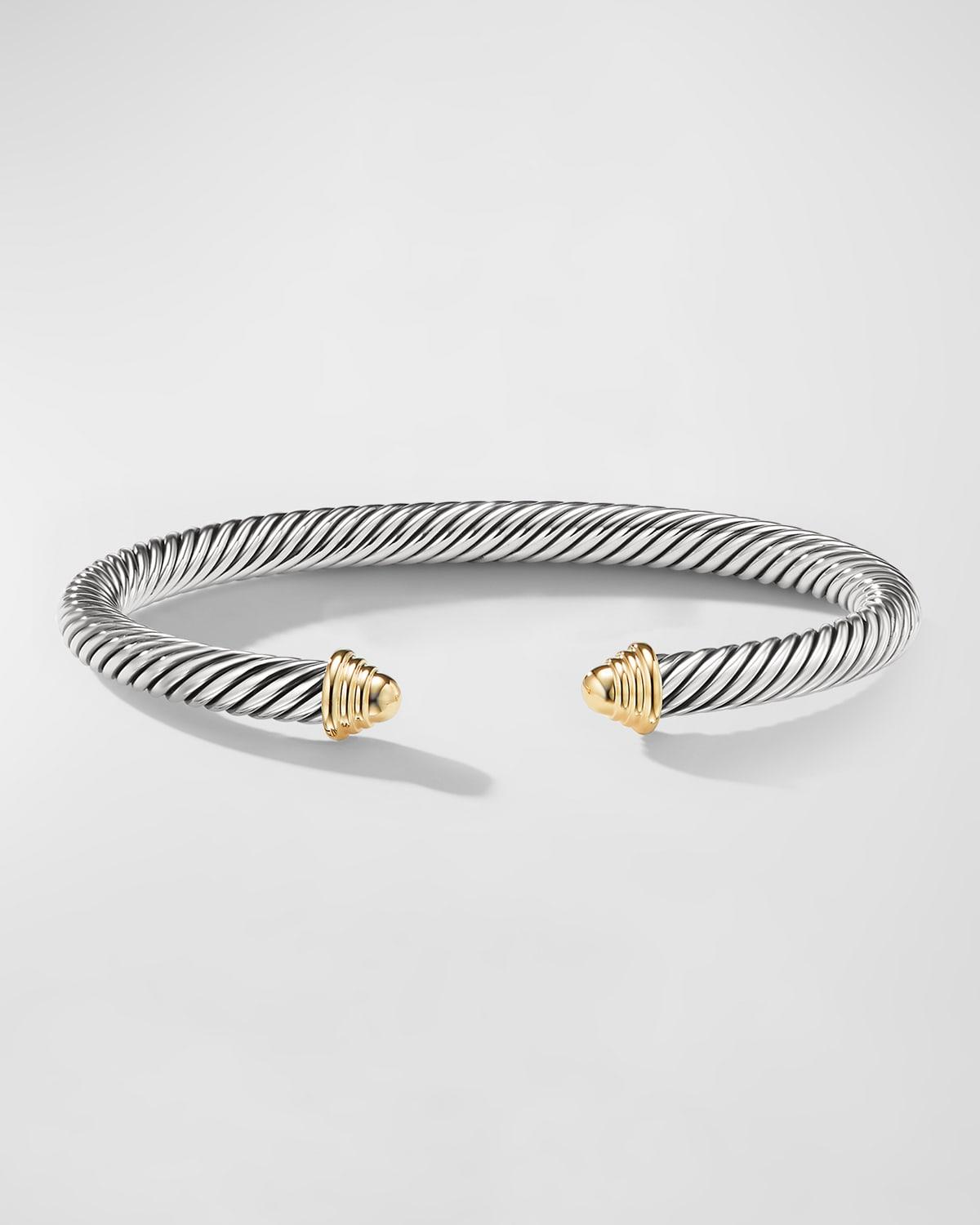 Cable Bracelet in Silver with 14K Gold, 5mm Product Image