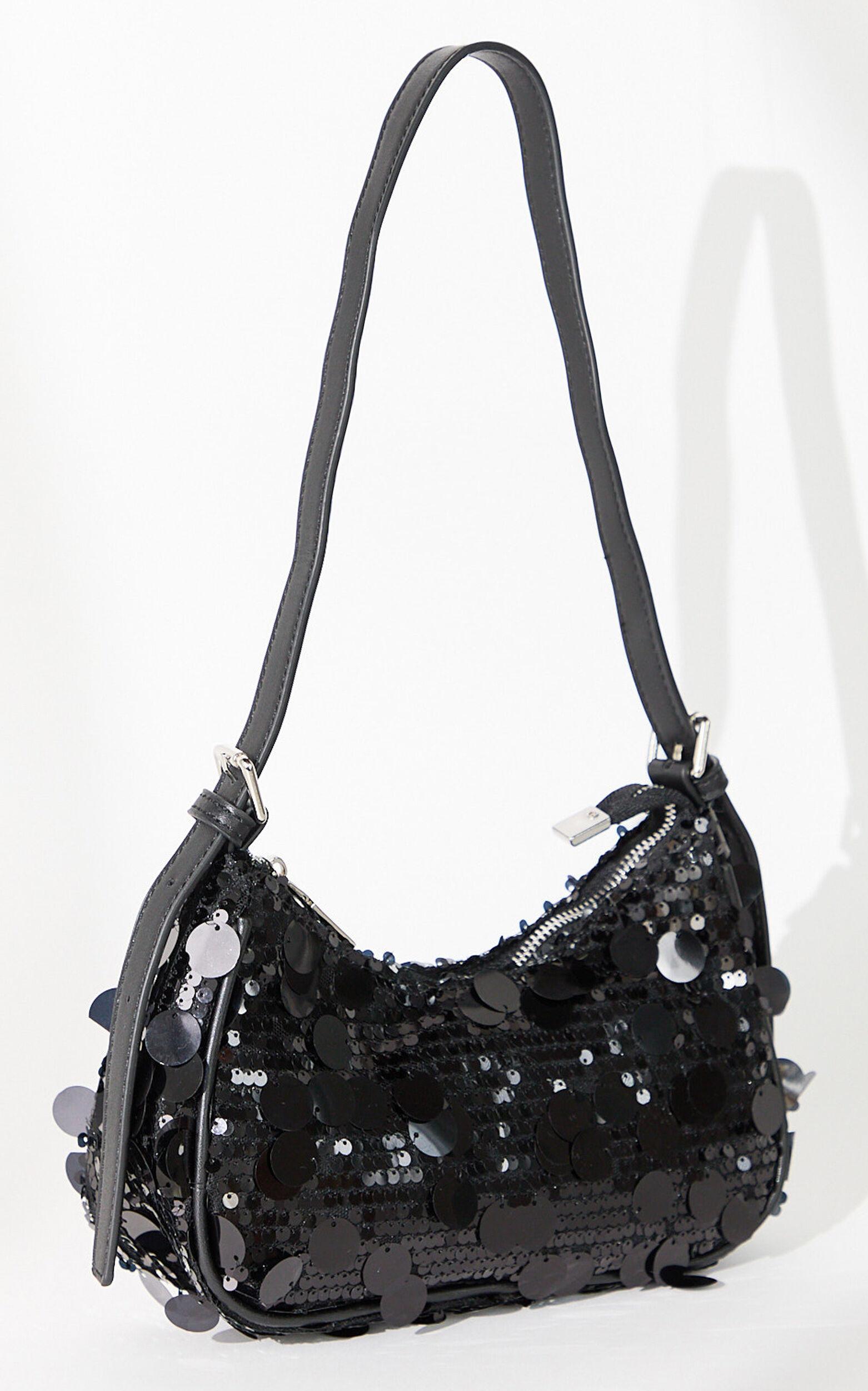Wilma Bag - Sequin Shoulder Bag in Black Product Image