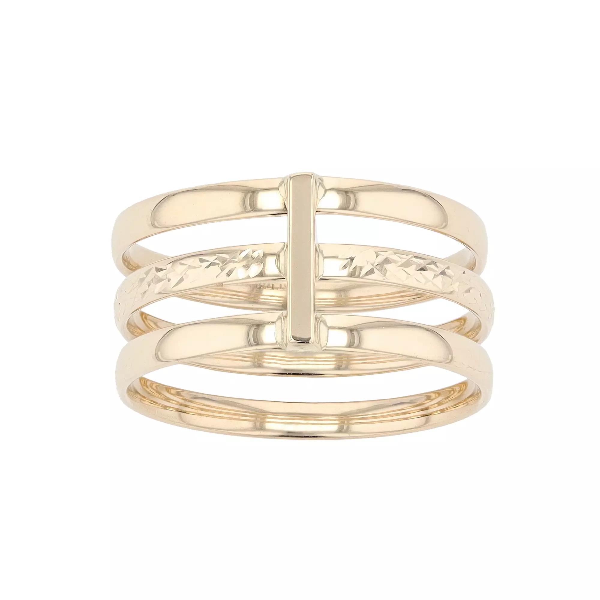 Au Naturale 14k Gold Three Band Ring, Women's, Size: 10 Product Image
