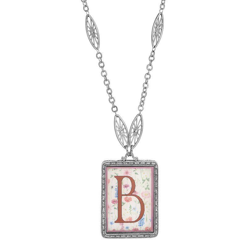1928 Floral Motif Initial Pendant, Womens, G Product Image