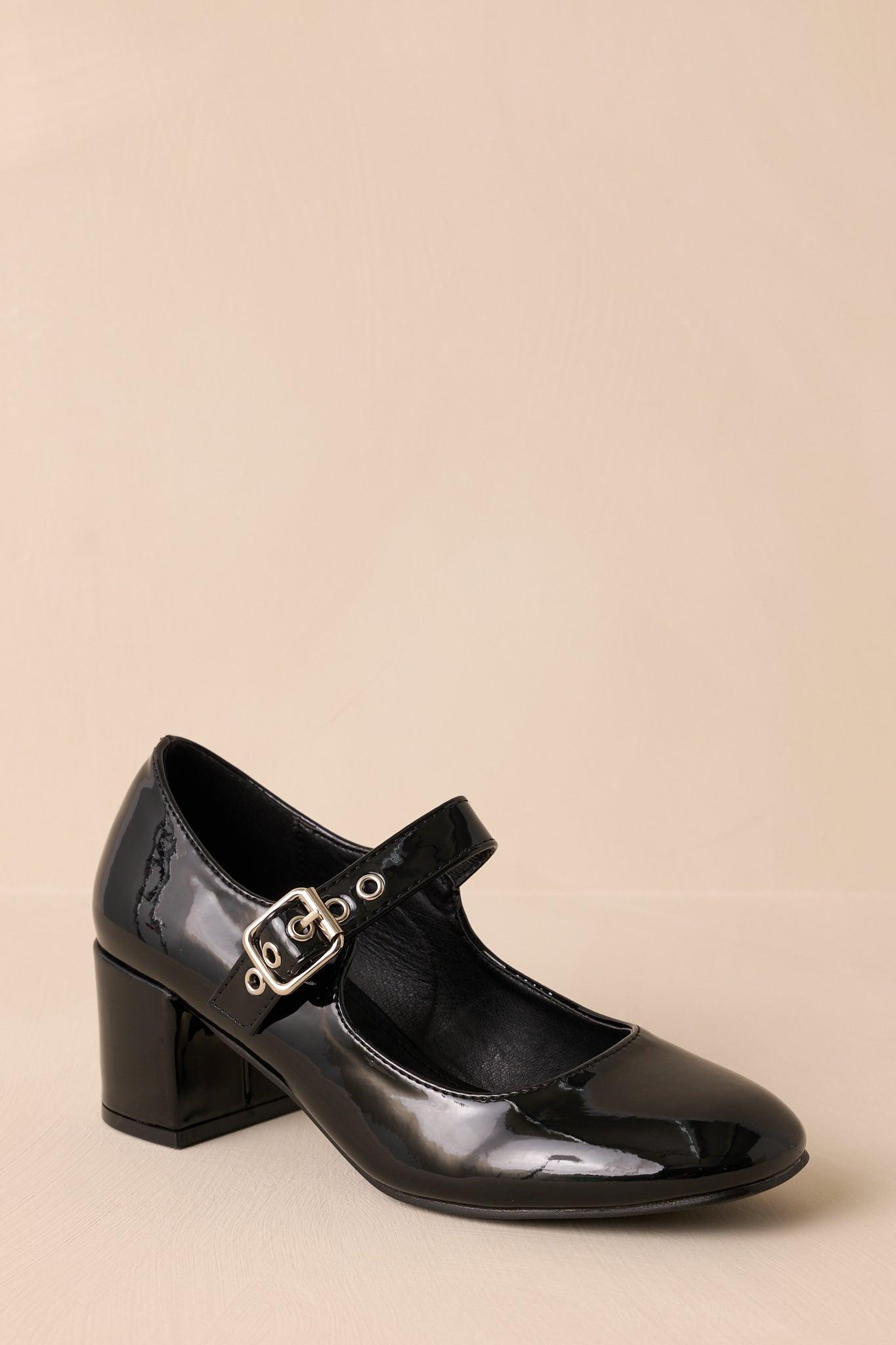 Starry Heights Black Mary Jane Block Heels Product Image