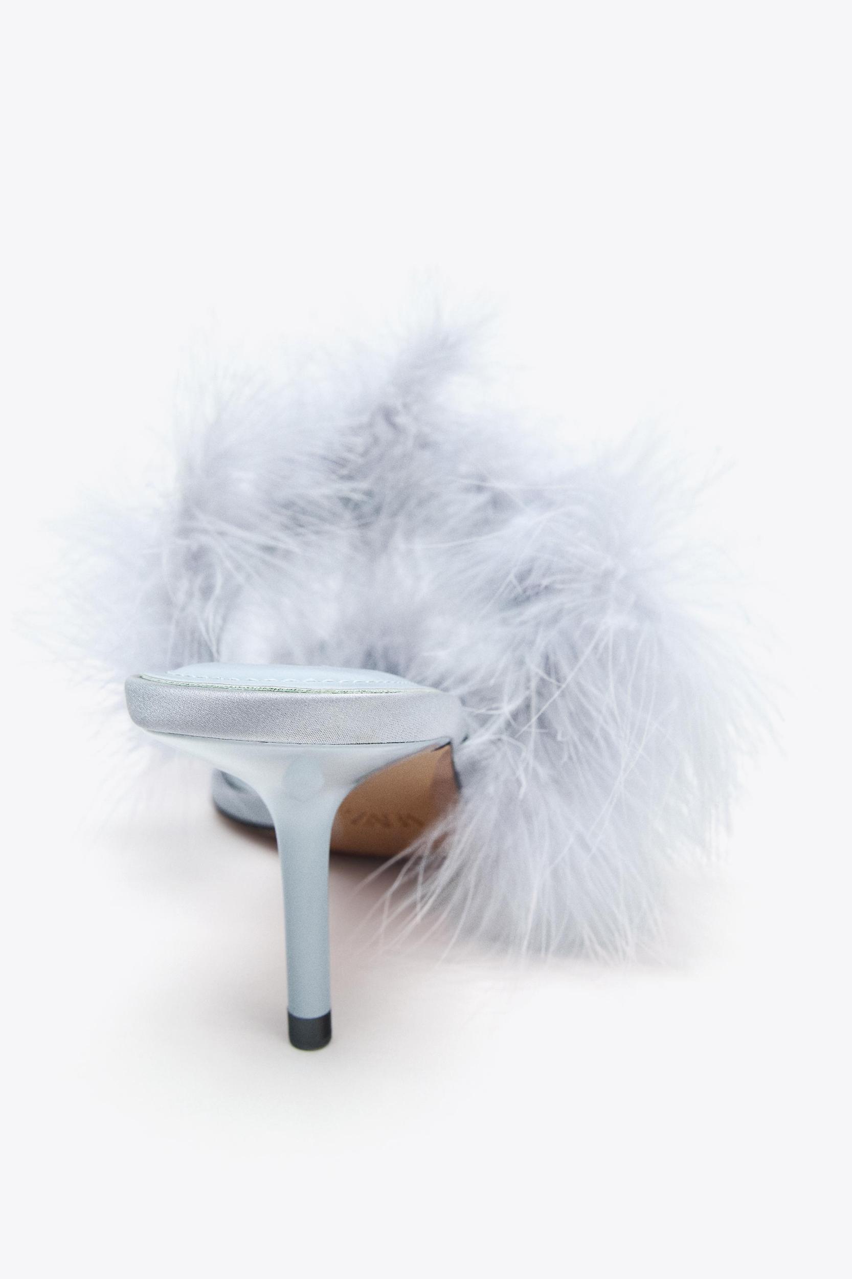 FEATHER HEELED SANDALS Product Image