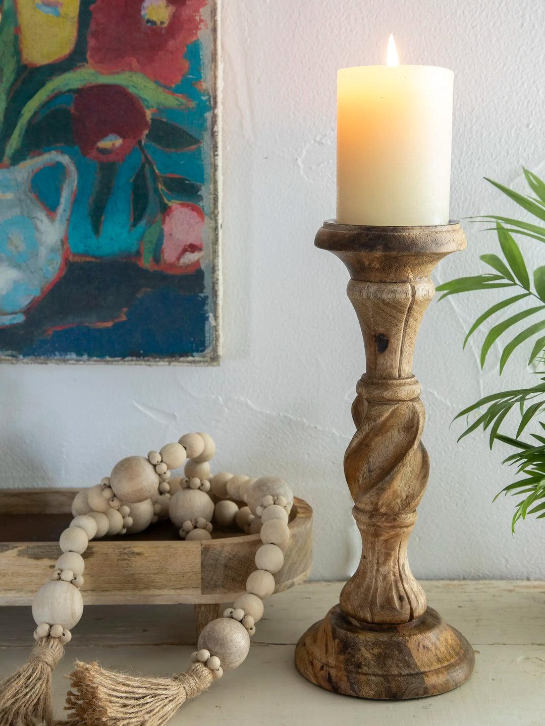 Wooden Candlestick Product Image