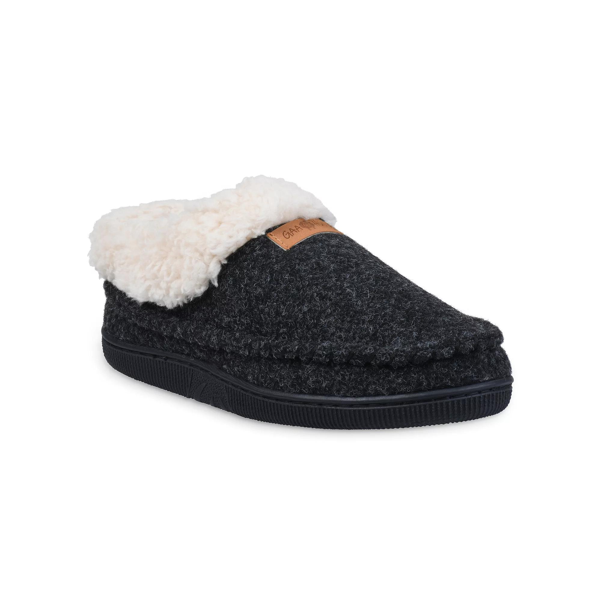 GaaHuu Faux-Wool Women's Moccasin Slippers, Size: Medium, Black Product Image