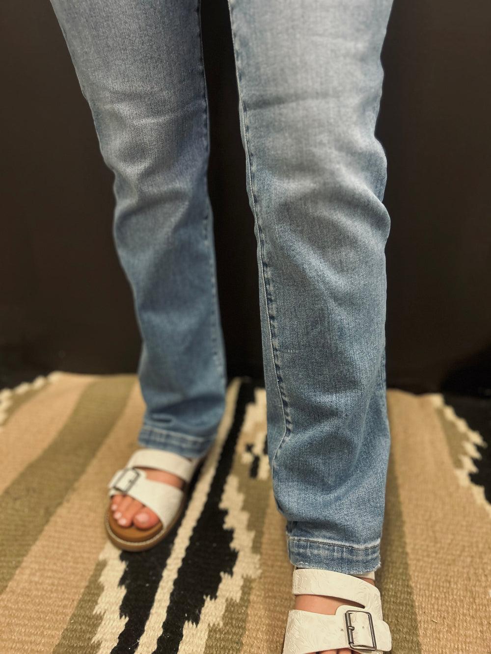 Risen Mid Rise Straight Leg Jeans Product Image