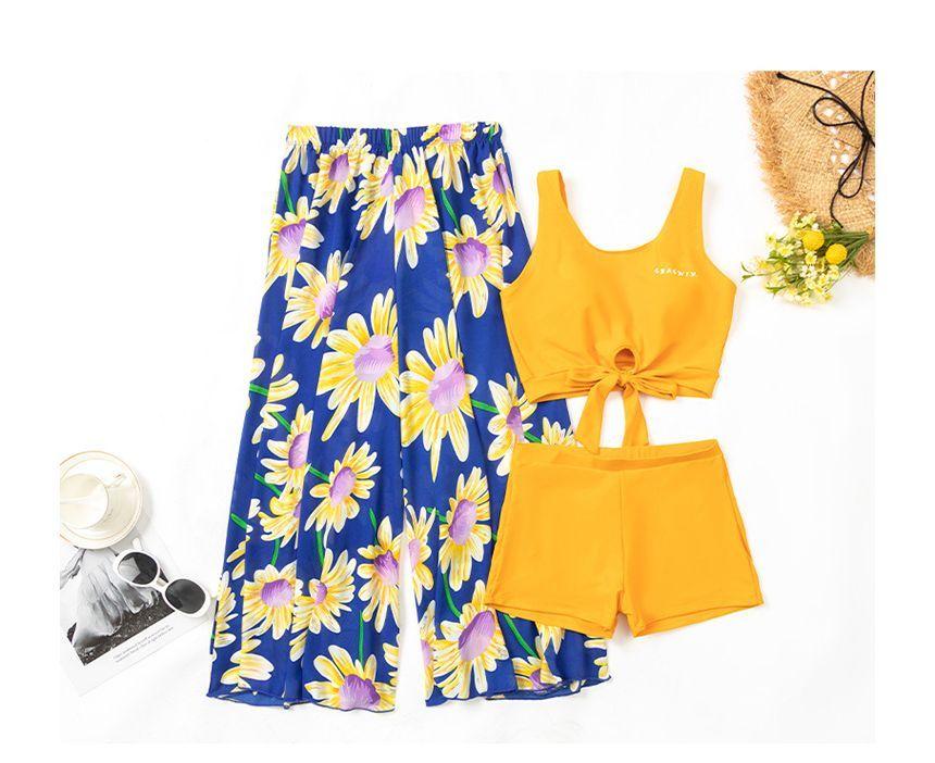 Couple Matching Swim Shorts / Wide Leg Pants / Crop Tank Top / Print Shorts / Cover-Up / Swim Top / Set Product Image