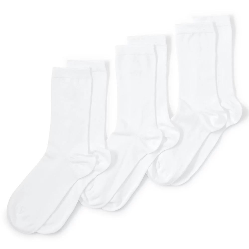 Women's Lands' End Seamless Toe Solid Crew Socks 3-Pack,  Product Image