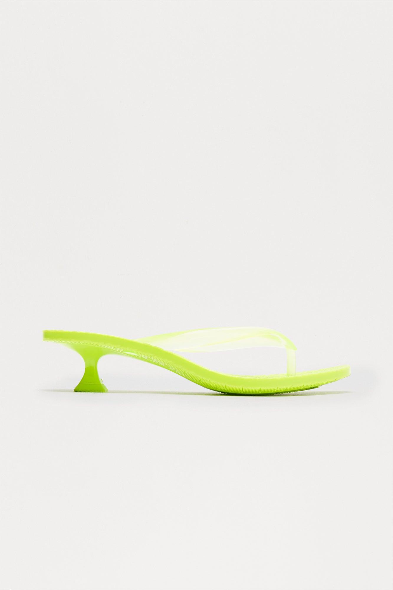 Mimosa Thong Kitten Heels - Neon Green Female Product Image