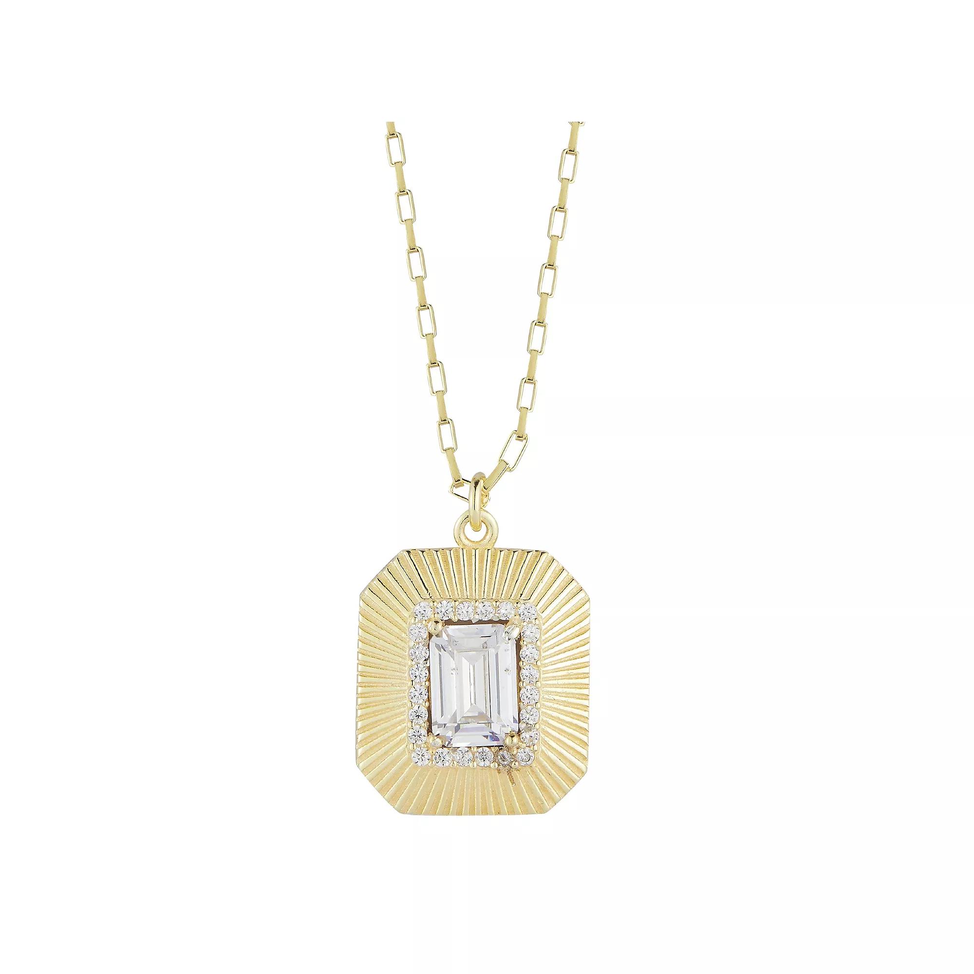 Sunkissed Sterling Vintage Cubic Zirconia Pendant Necklace, Women's, Gold Tone Product Image
