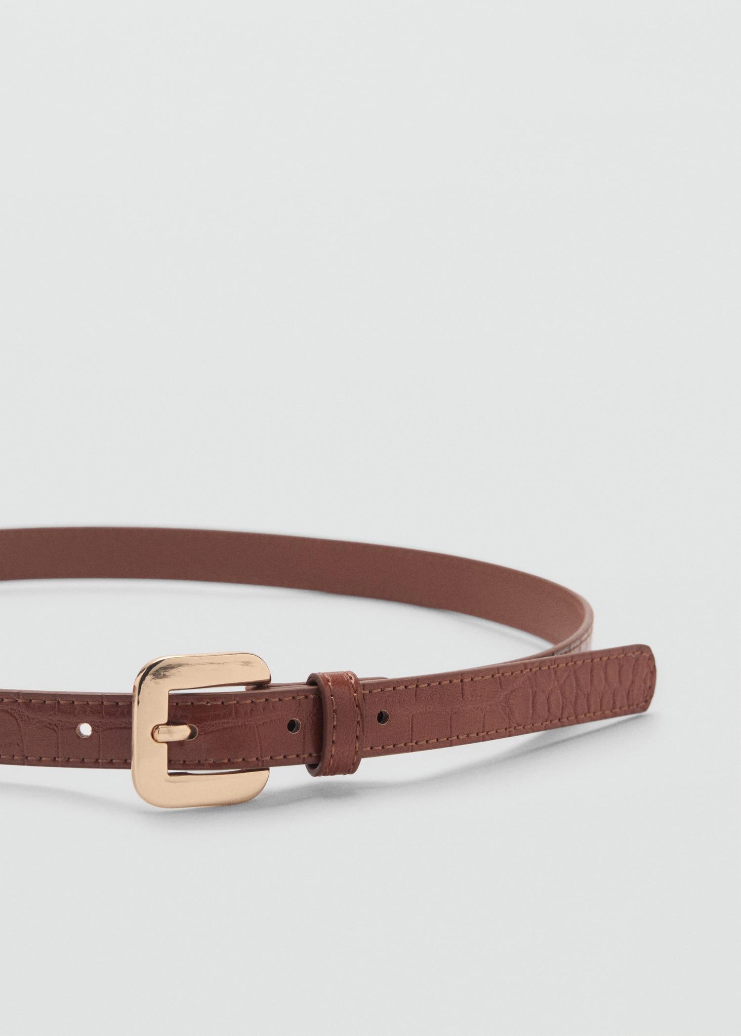 Croco leather-effect belt - Women | MANGO USA Product Image