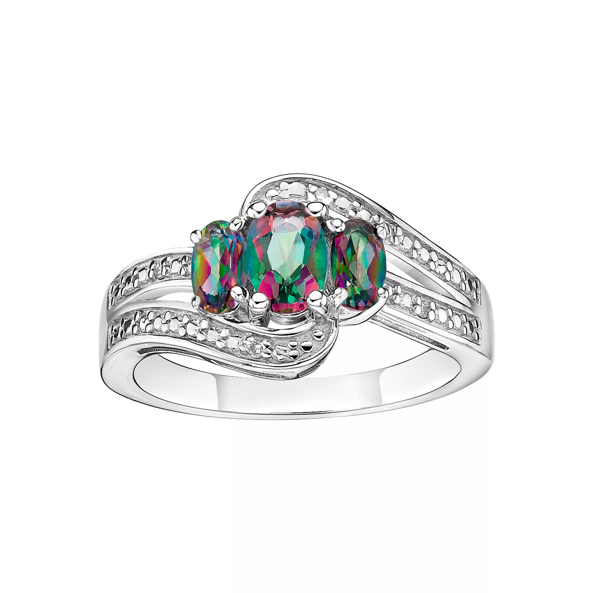 Gemminded Sterling Silver Mystic Topaz & White Topaz Accent Ring, Women's,  Product Image