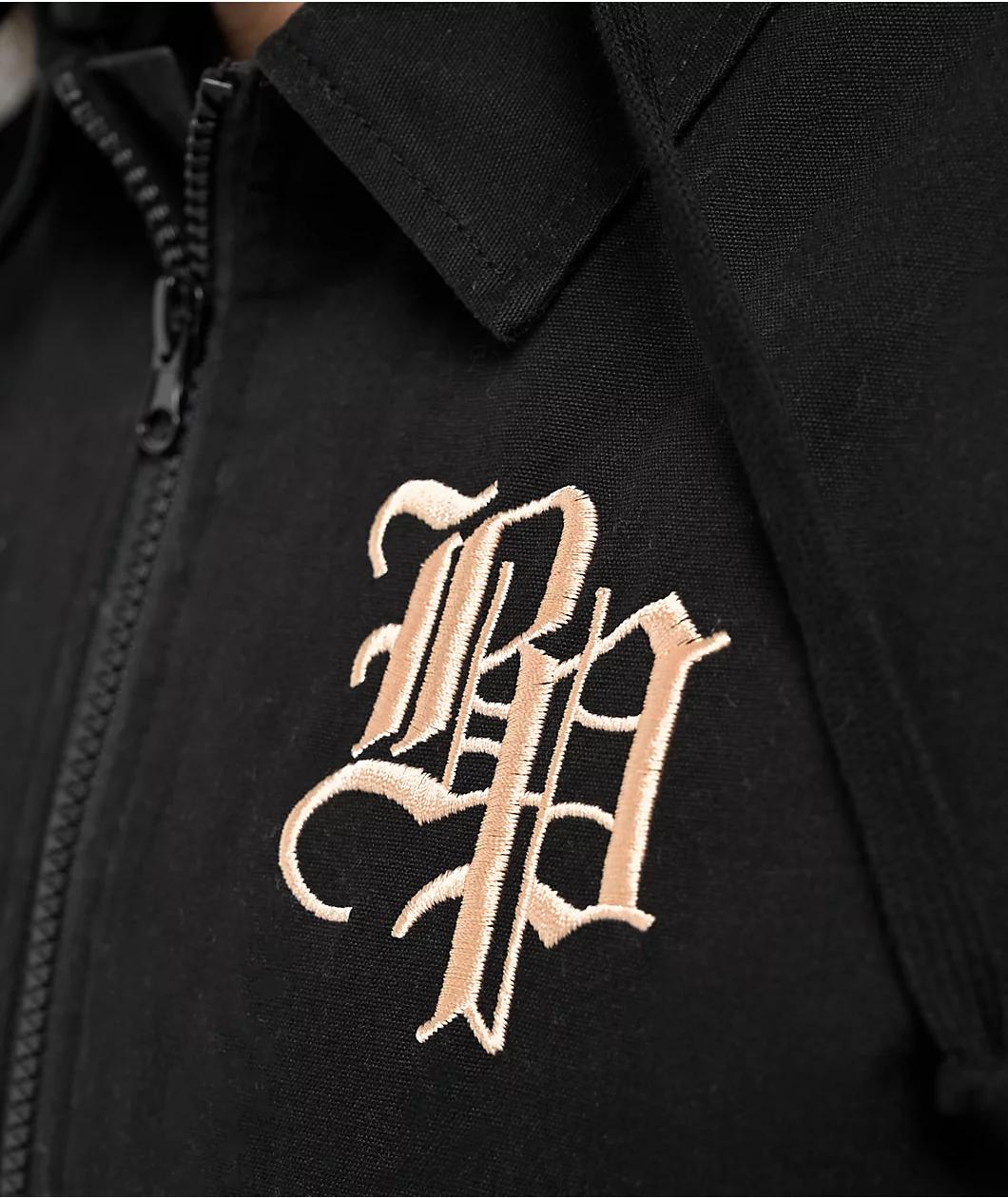 Broken Promises Lock Up Black Hooded Work Jacket Product Image