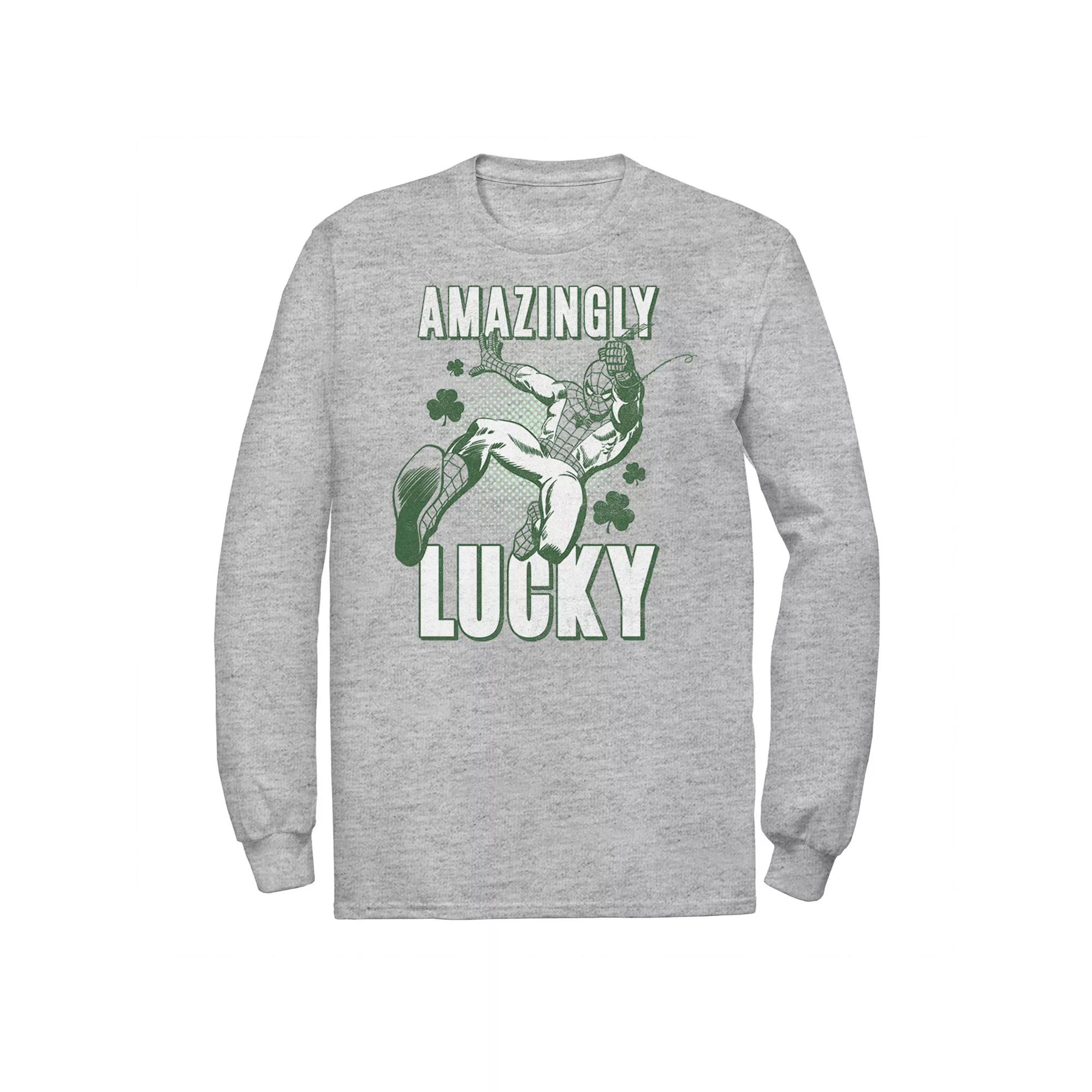 Men's Marvel St. Patty's Spider-Man Amazingly Lucky Tee,  Product Image