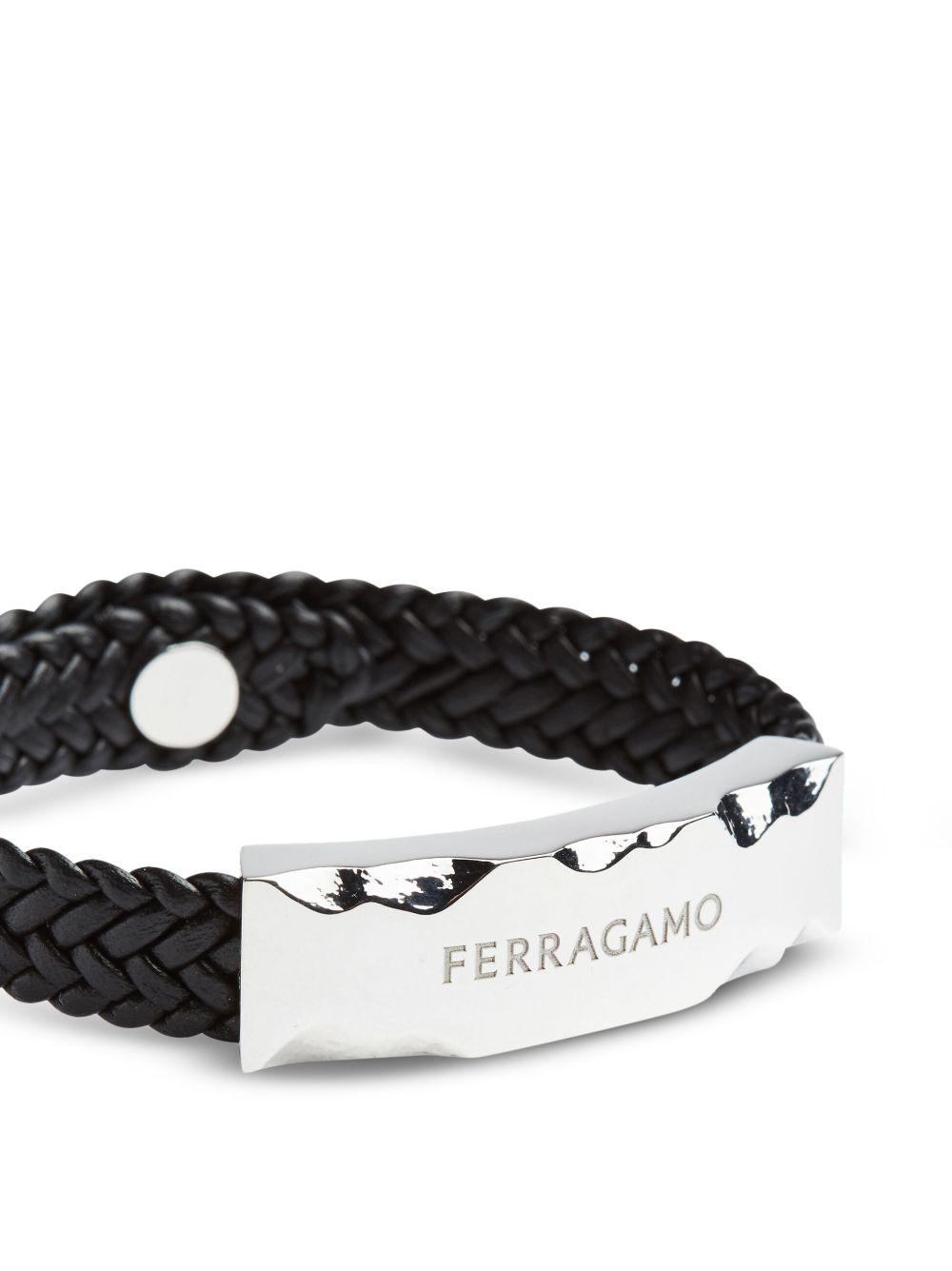 logo-engraved leather bracelet  Product Image