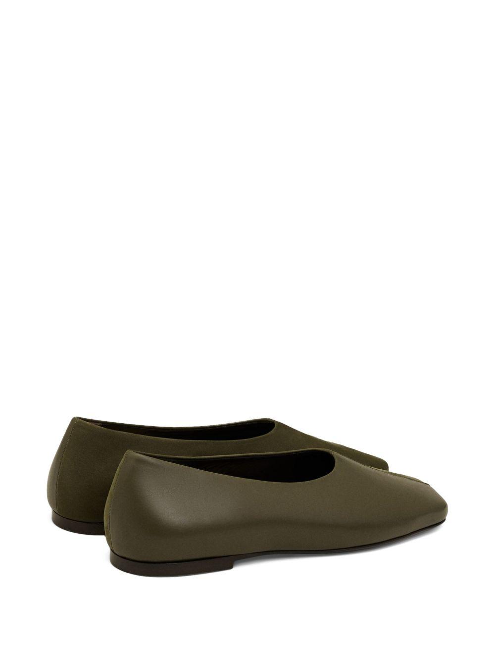 leather square-toe ballet flats Product Image