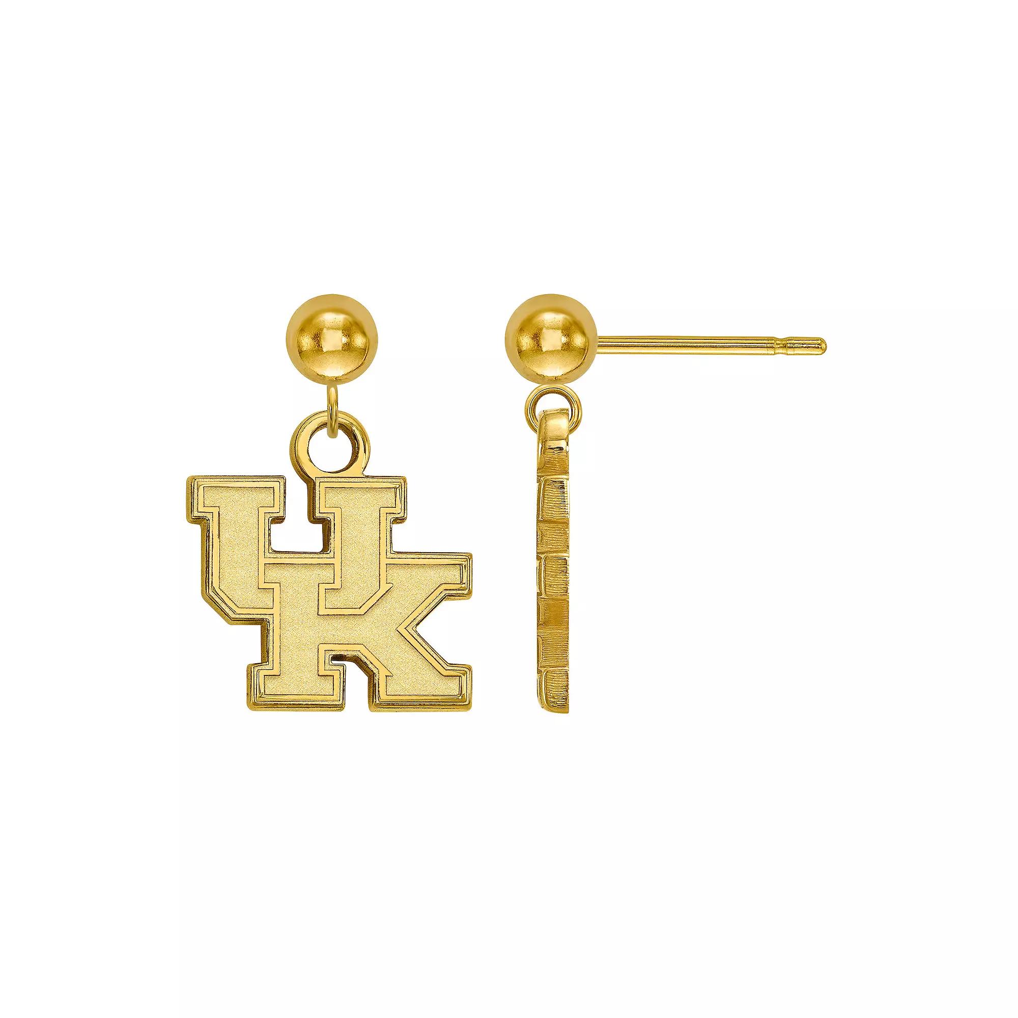 LogoArt 14k Gold over Silver Kentucky Wildcats Drop Earrings, Women's, Size: 17 mm, Gold Tone Product Image