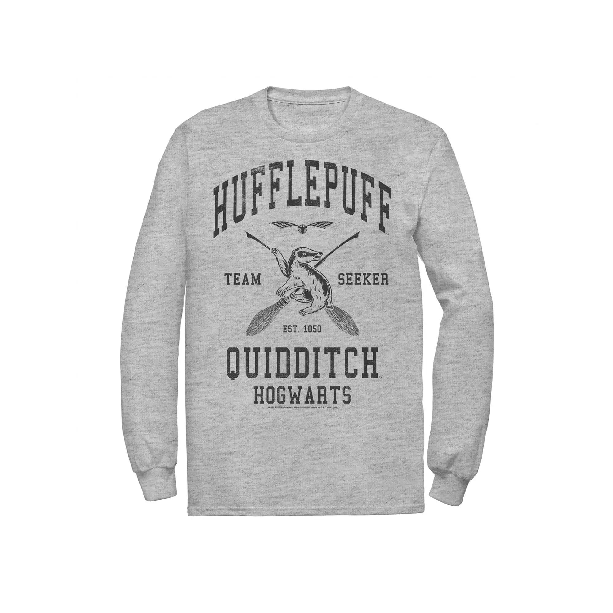 Men's Hallows 2 Hufflepuff Quidditch Tee, Size: Large, Athletic Grey Product Image